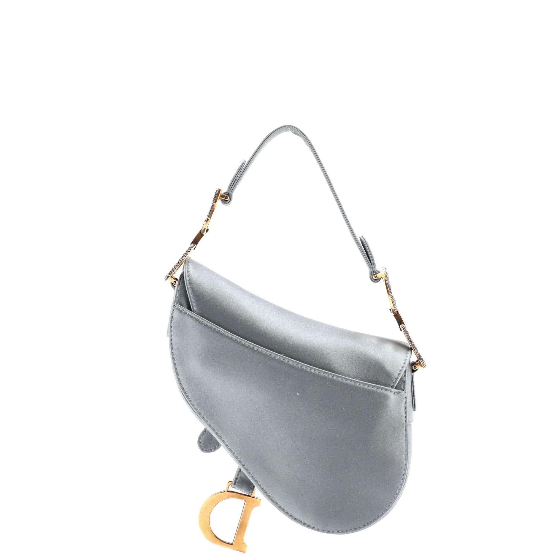 Saddle Handbag Satin with Crystals Mini