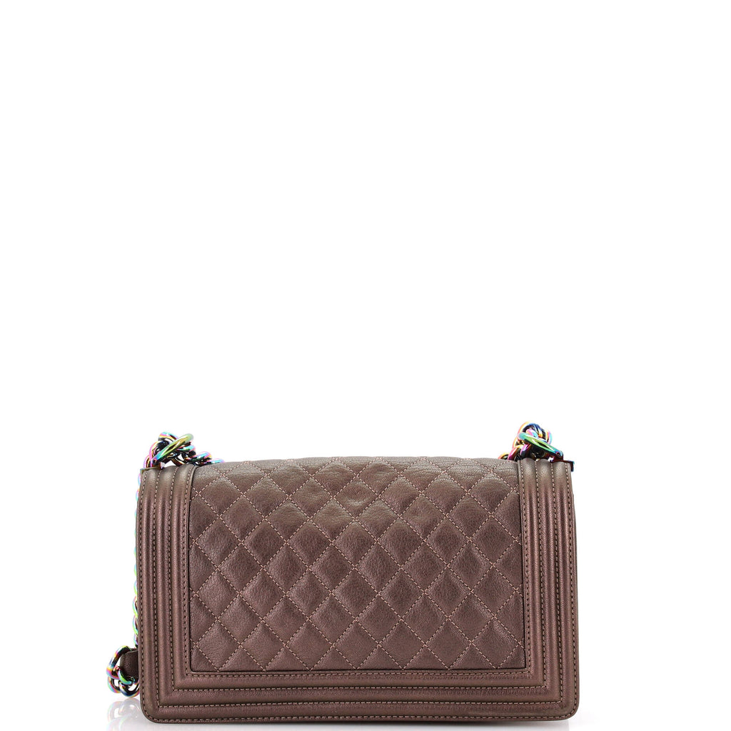 Boy Flap Bag Quilted Iridescent Goatskin Old Medium