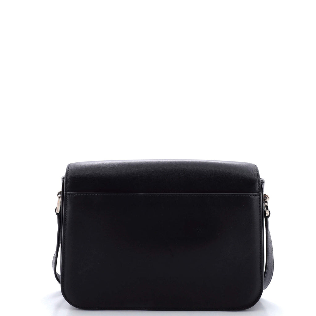 Fermoir Flap Satchel Bag Leather