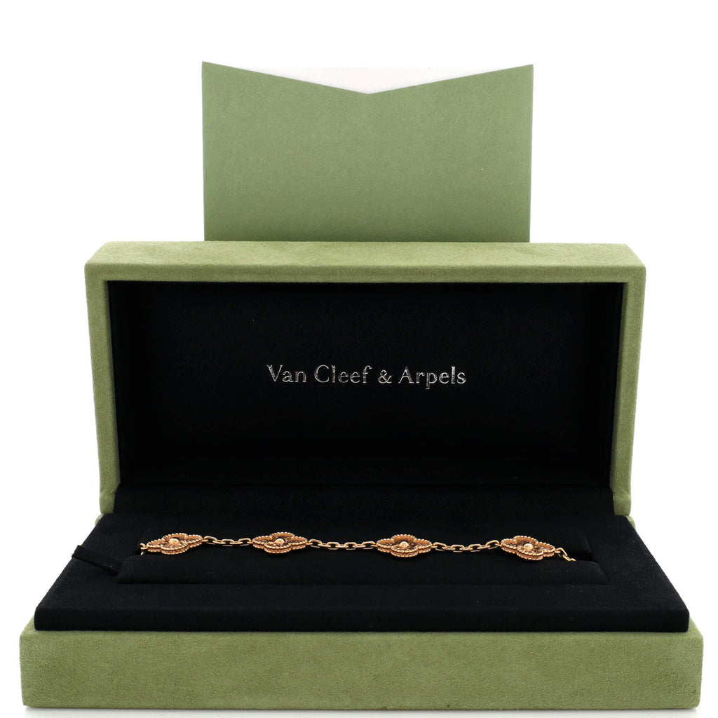 Vintage Alhambra 5 Motifs Bracelet 18K Rose Gold