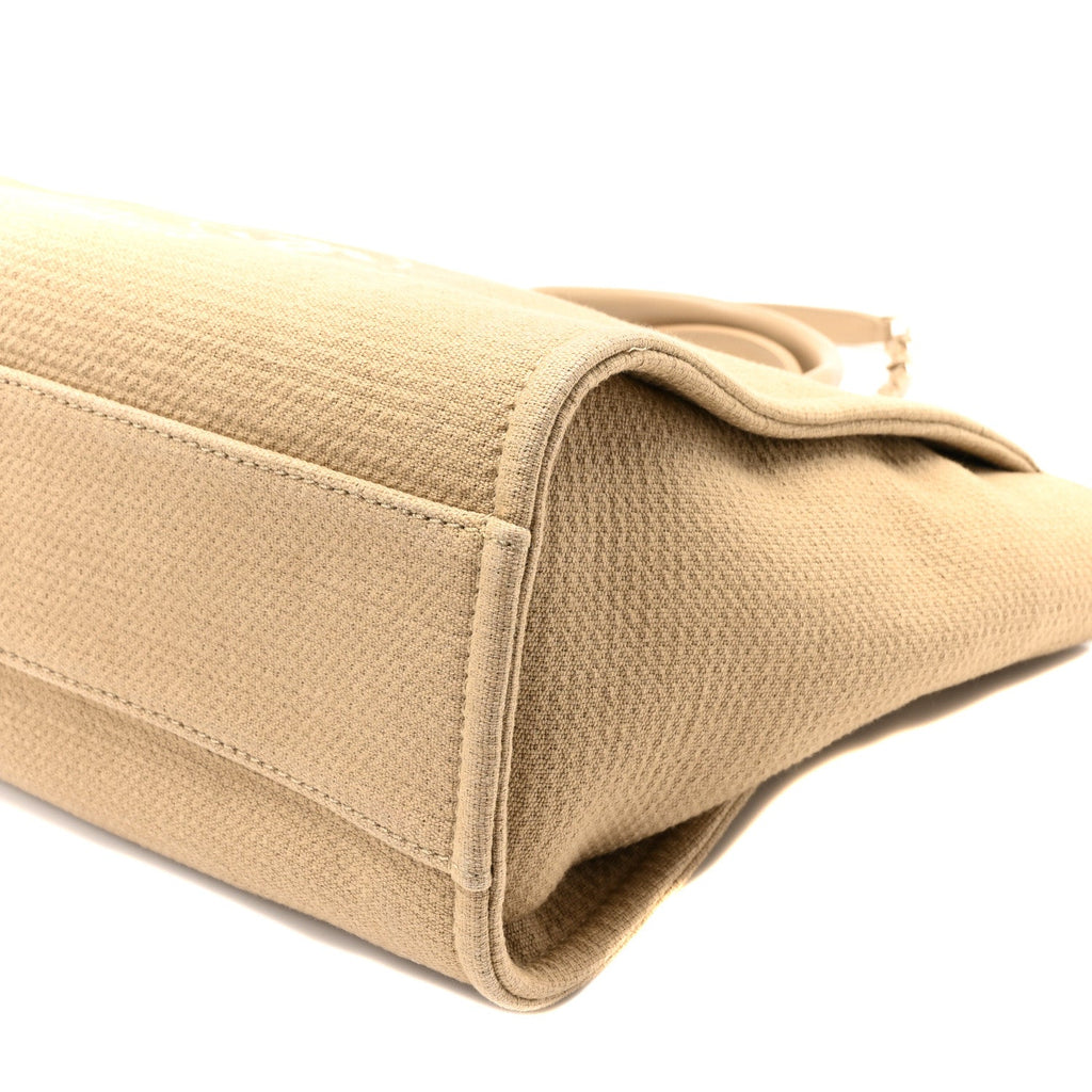 Mixed Fibers Small Deauville Tote Beige