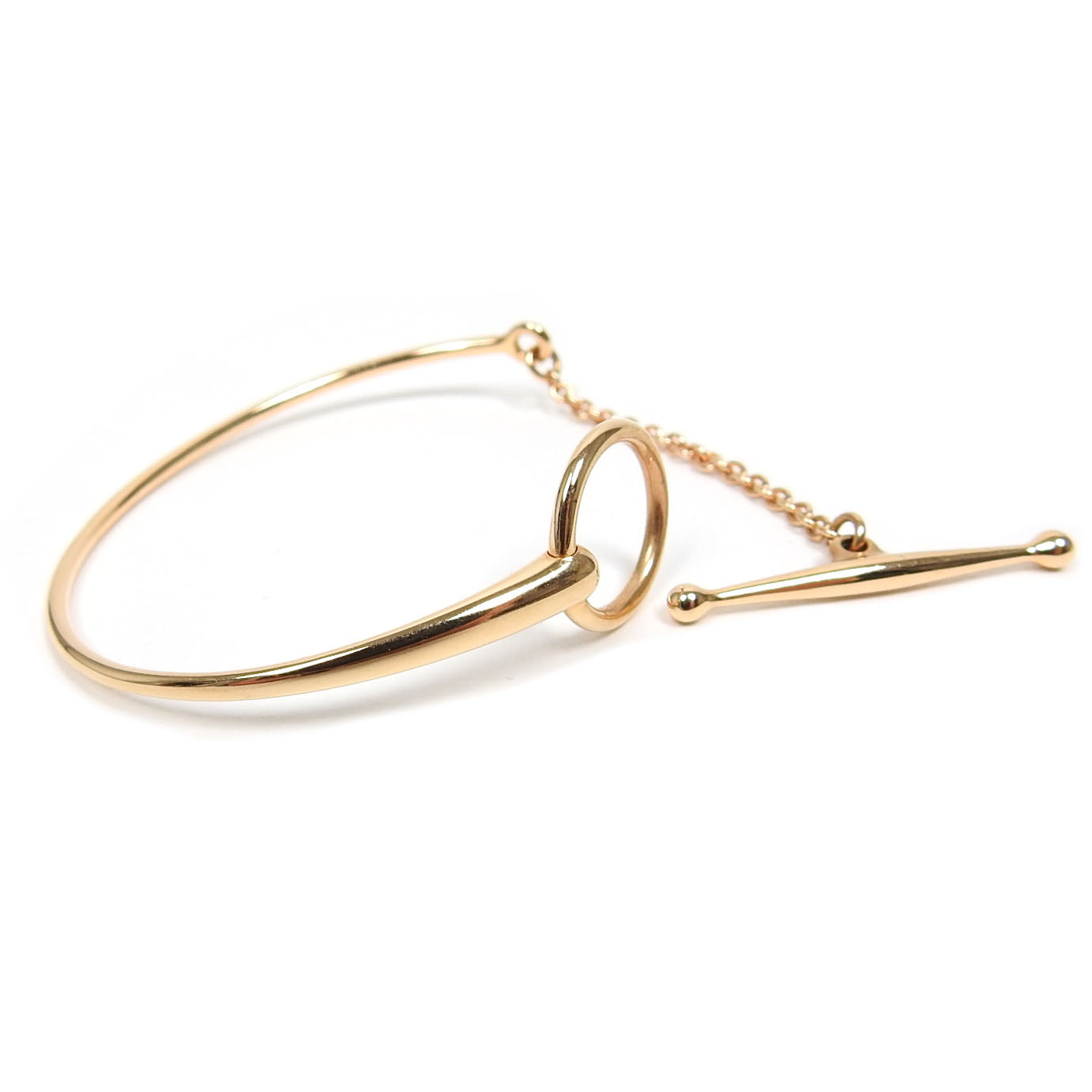 Hermes Filet Dor 18k Rose Gold Toggle Bracelet - Size ST