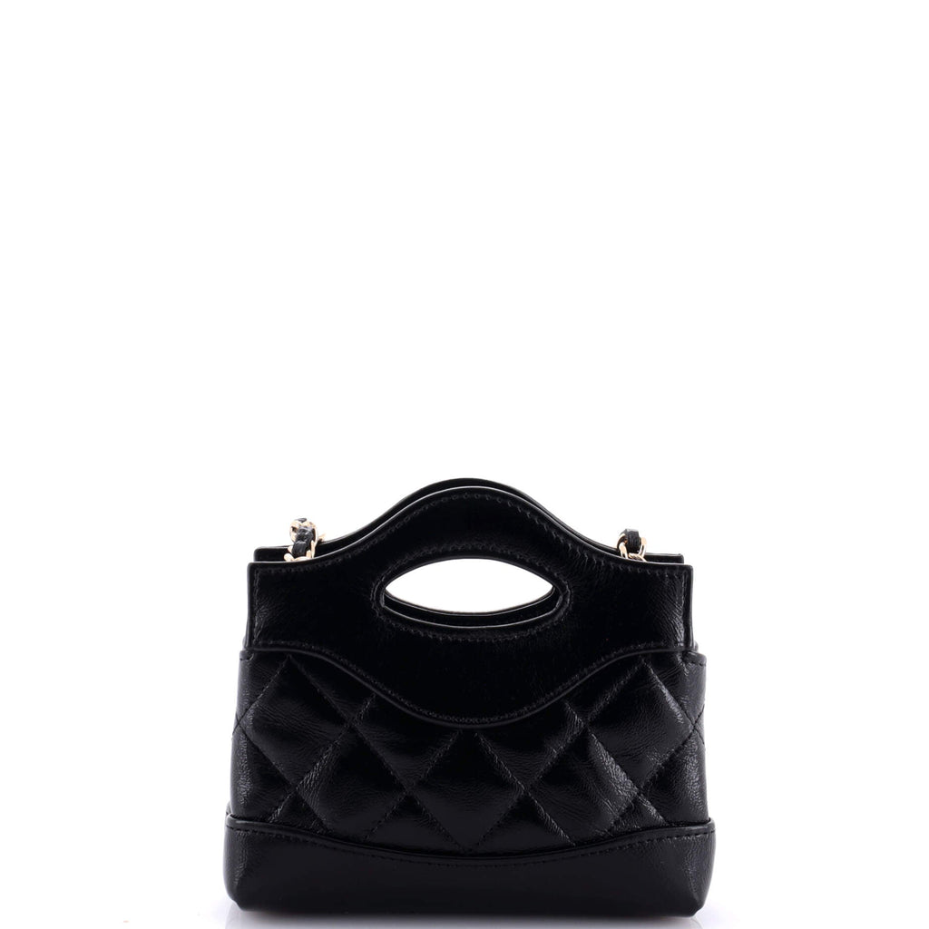 31 Shopping Bag Clutch with Chain Quilted Calfskin Nano