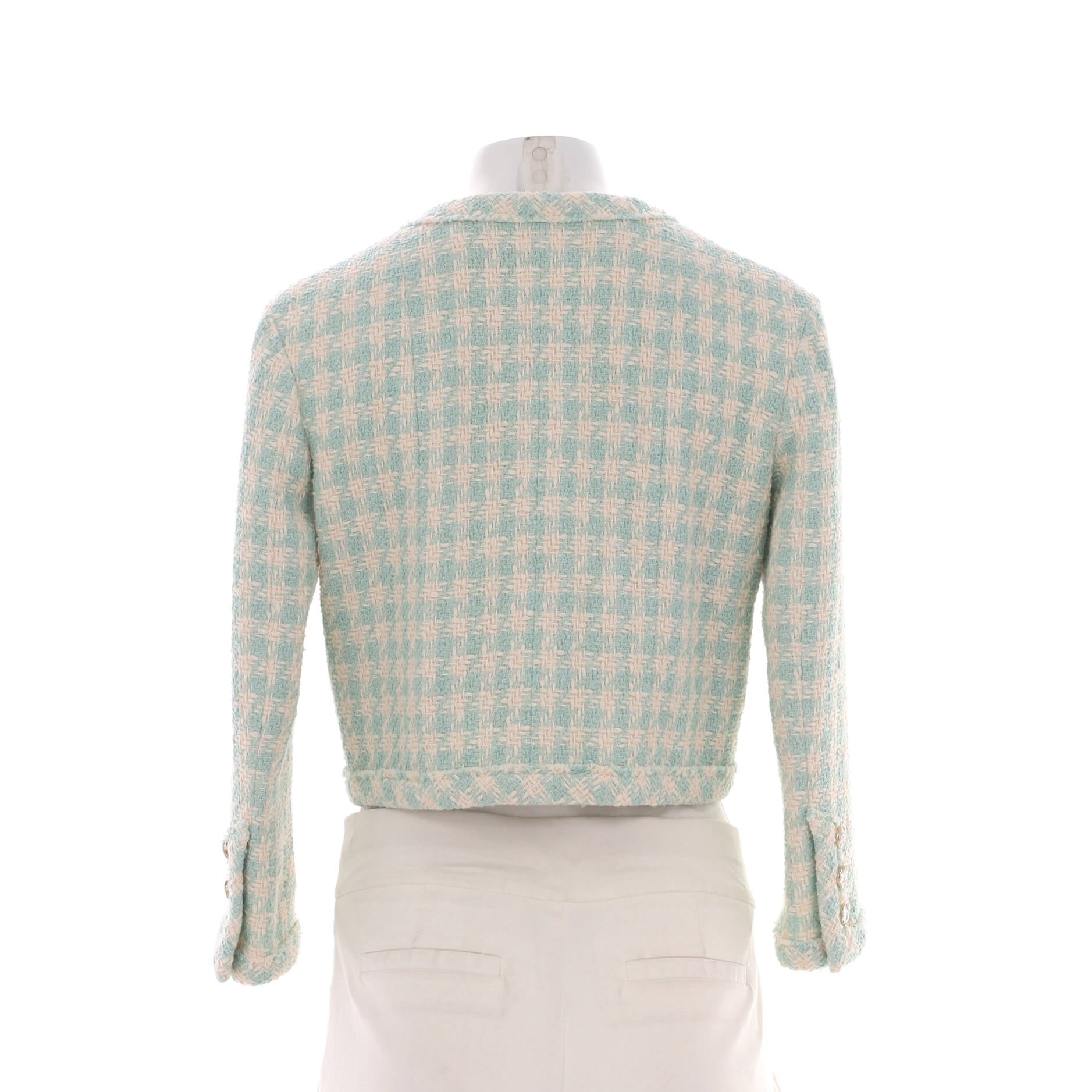 Women's CC Crystal Button Double Pocket Jacket Tweed