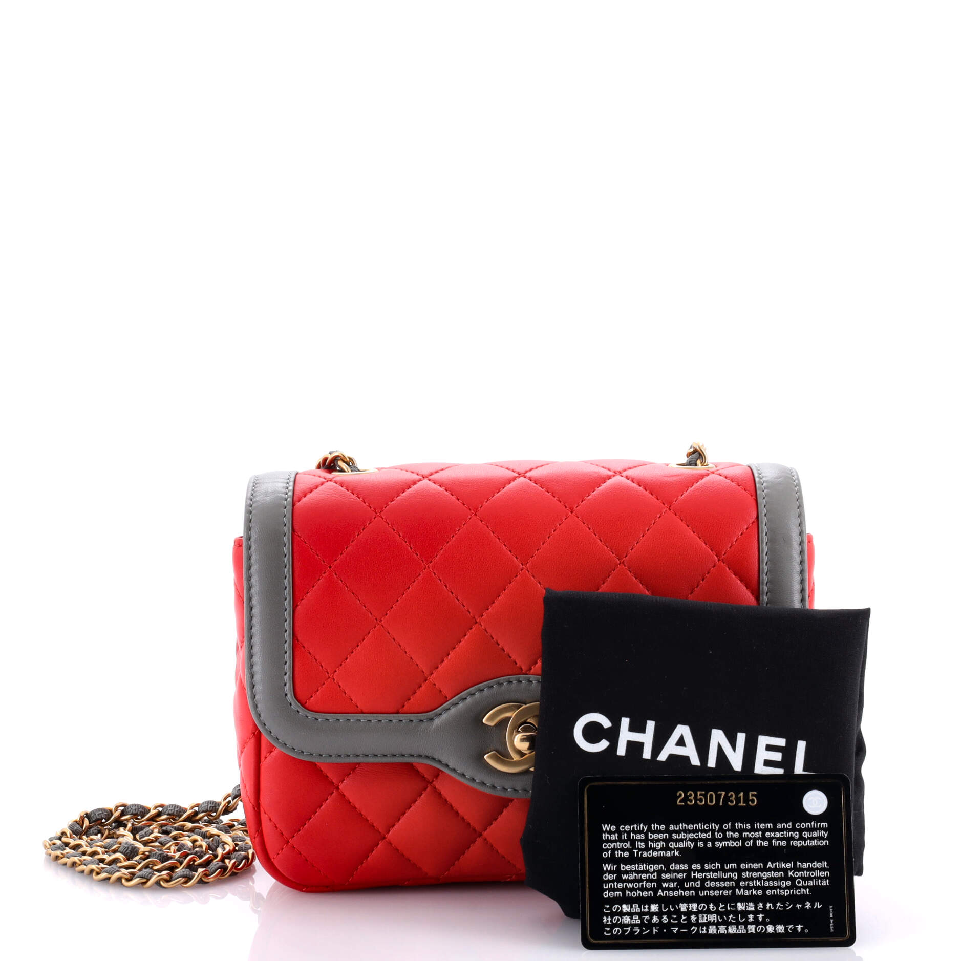 Two Tone Flap Bag Quilted Lambskin Mini
