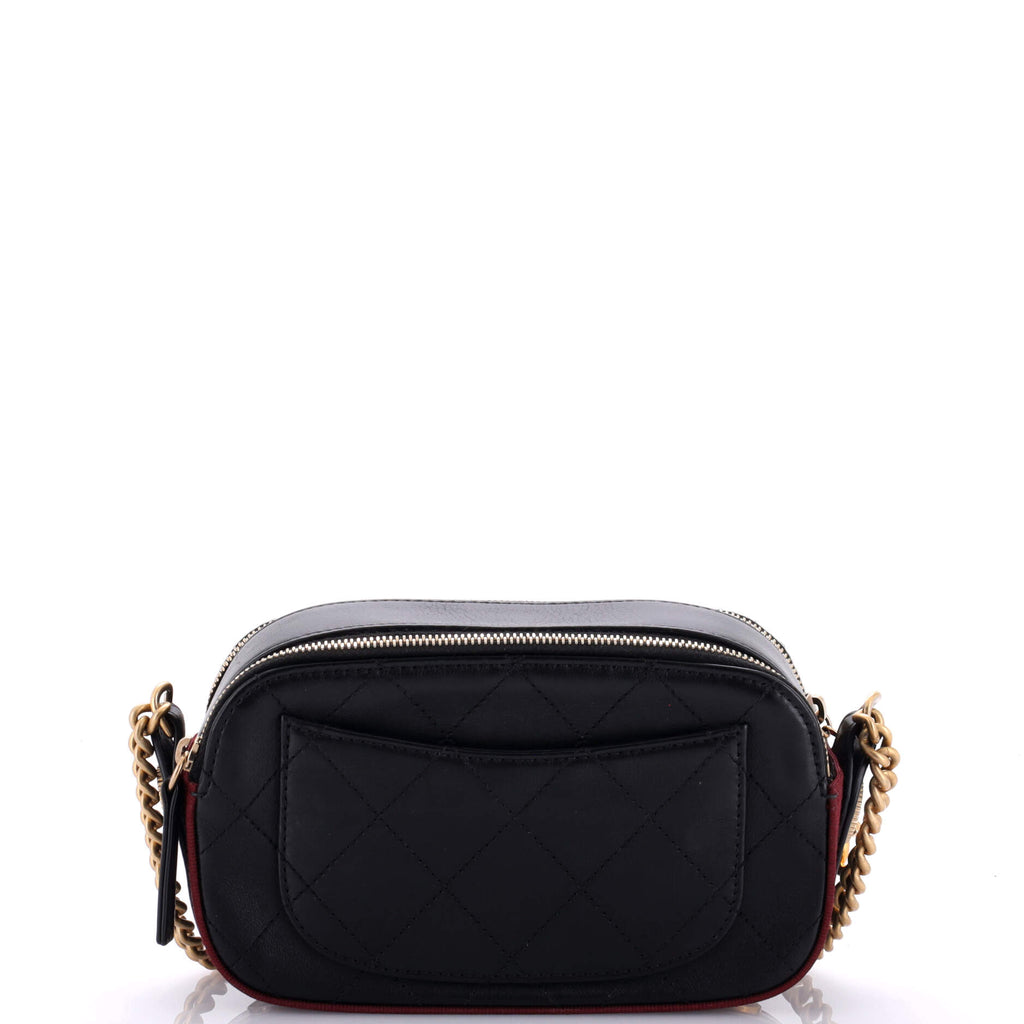 Button Up Camera Case Quilted Calfskin with Grosgrain Mini