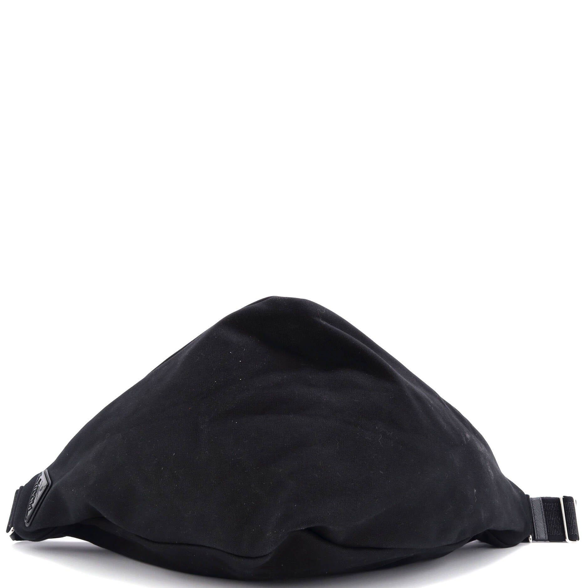 Triangle Logo Zip Crossbody Bag Embossed Canvas Large