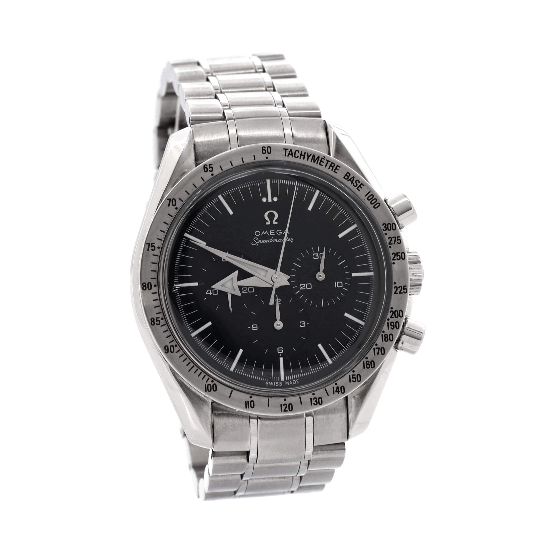 Speedmaster Broad Arrow Chronograph Manual Watch Stainless Steel 42