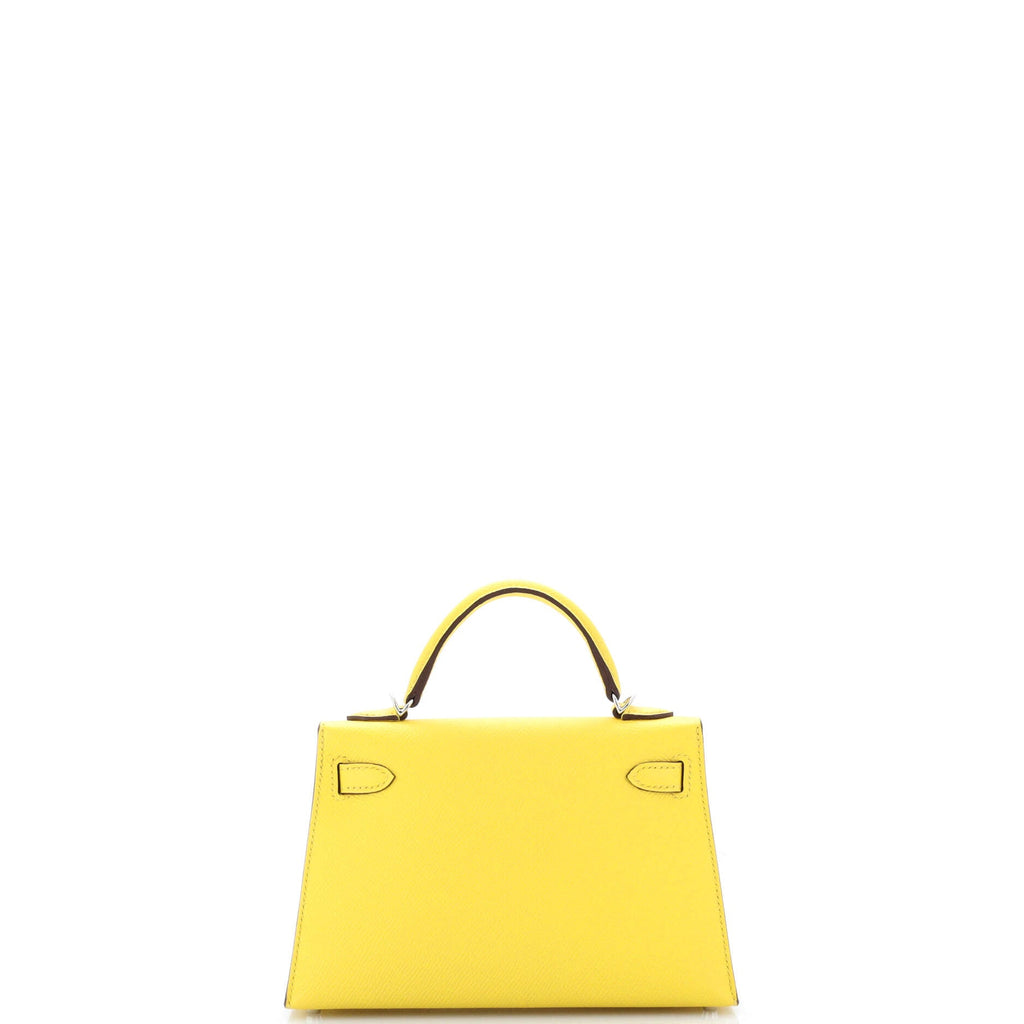 Kelly Mini II Bag Jaune De Naples Epsom with Palladium Hardware 20