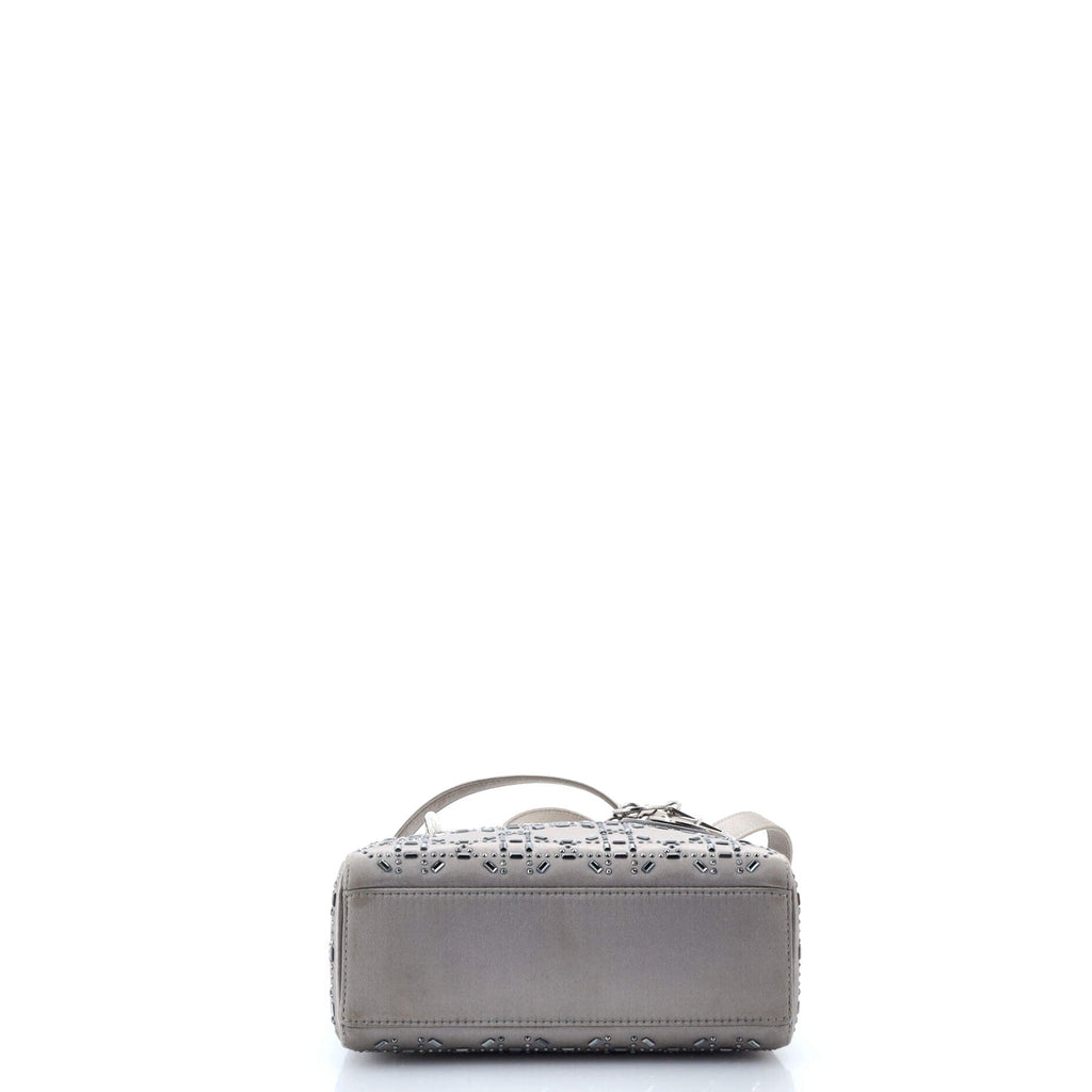 Lady Dior Bag Crystal Embellished Cannage Quilt Satin Mini