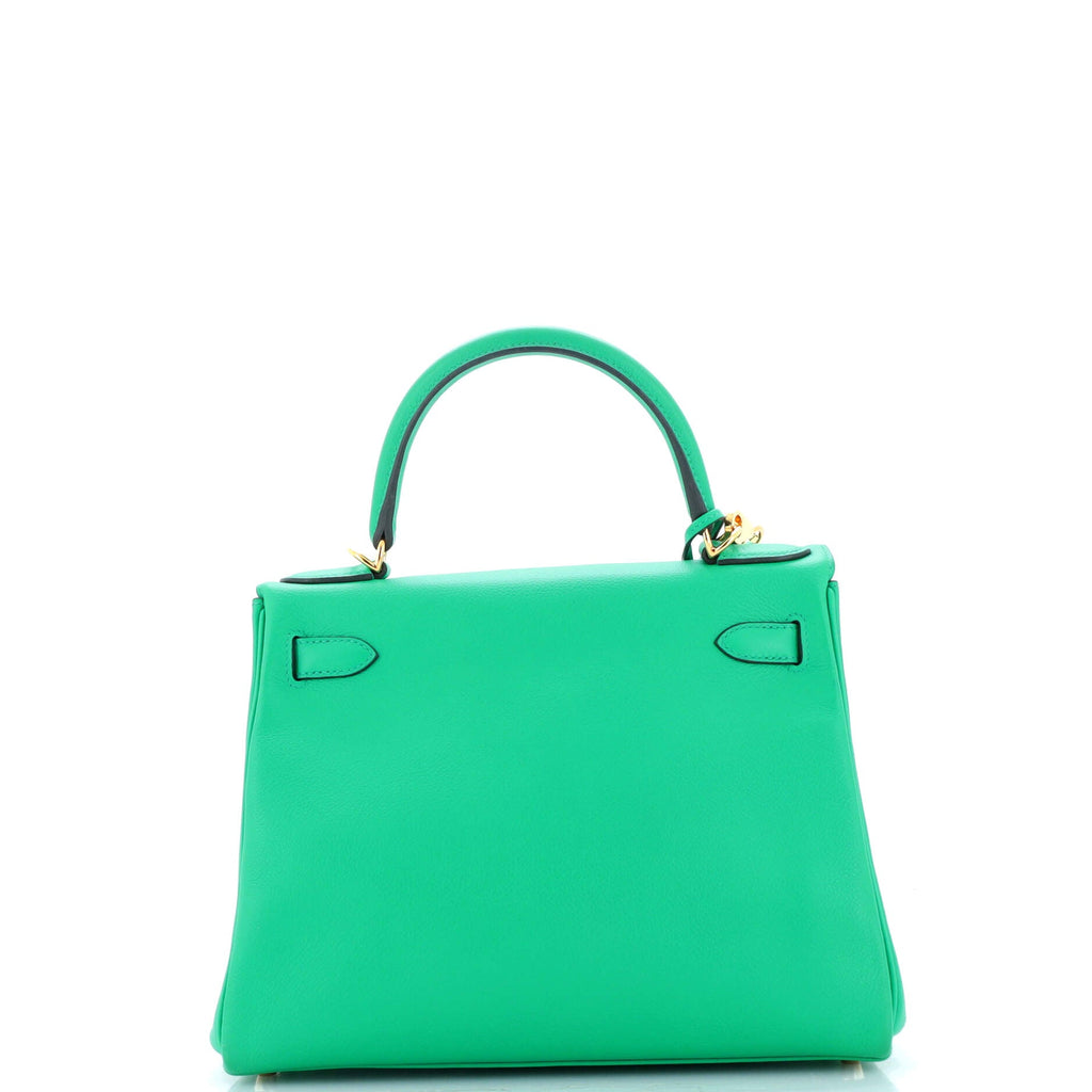 Kelly Handbag Menthe Evercolor with Gold Hardware 28