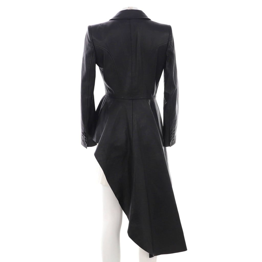 Women's Asymmetrical Peplum Biker Jacket Leather