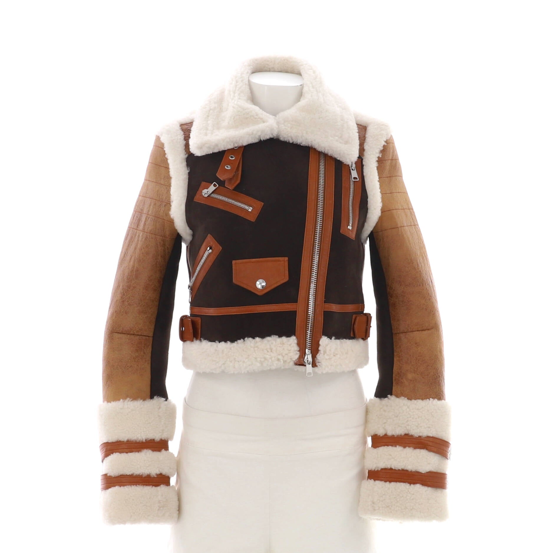 Women's Biker Jacket Suede with Shearling