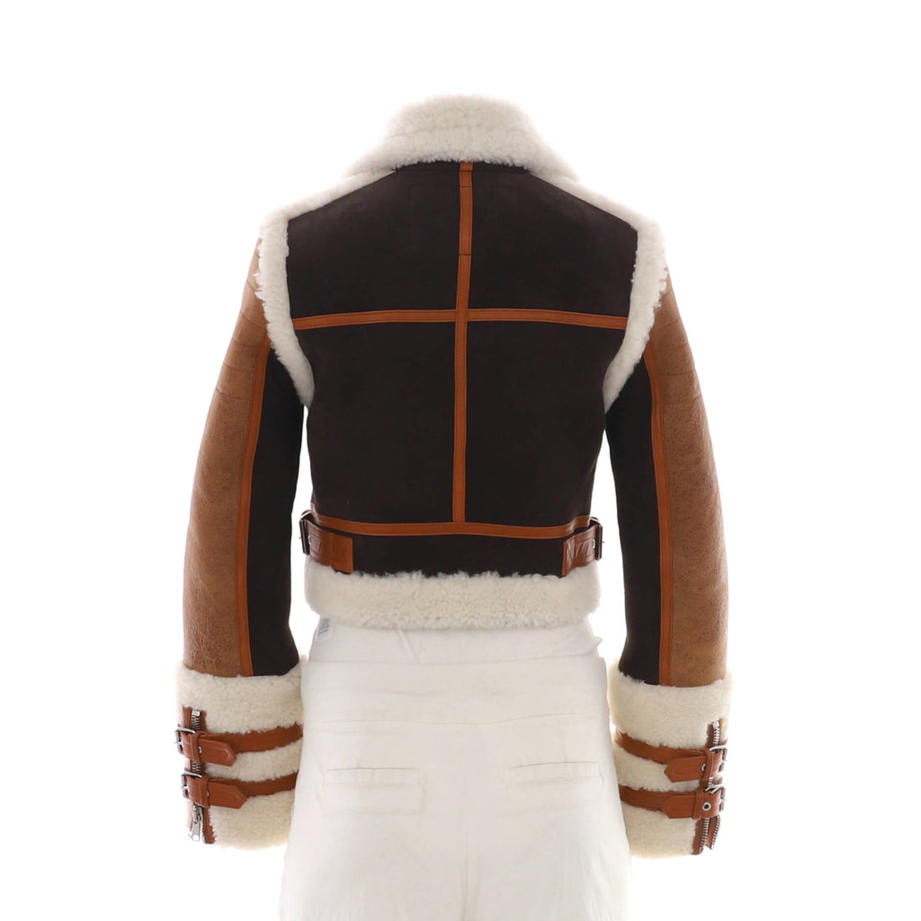 Women's Biker Jacket Suede with Shearling