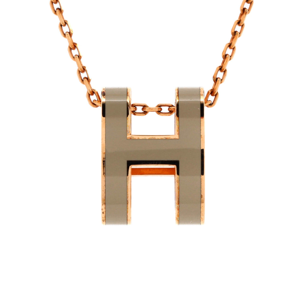 Pop H Pendant Chain Necklace Metal and Enamel