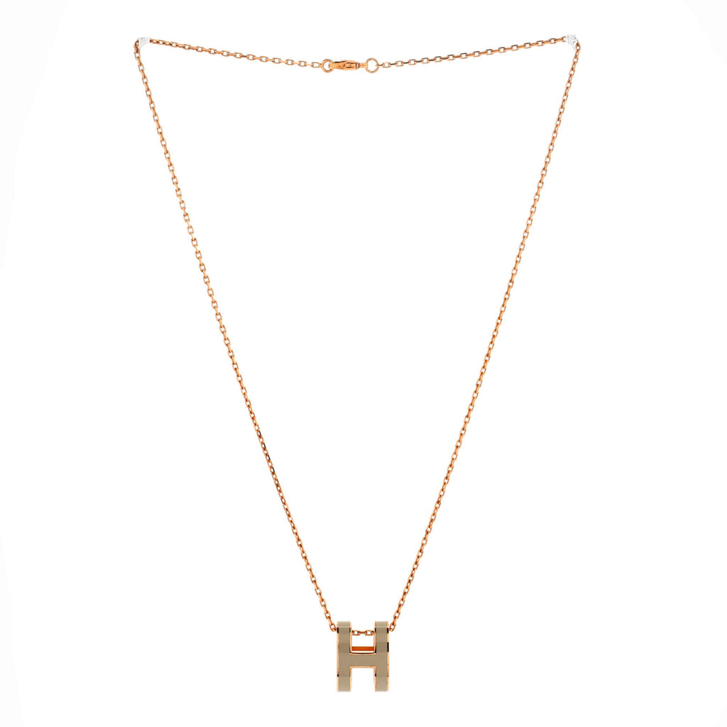 Pop H Pendant Chain Necklace Metal and Enamel