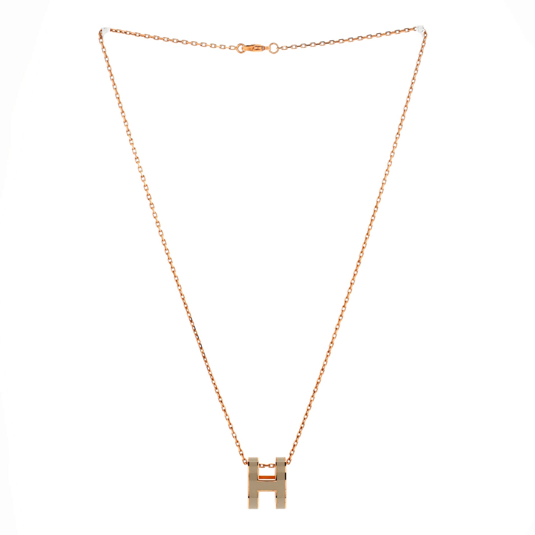 Pop H Pendant Chain Necklace Metal and Enamel