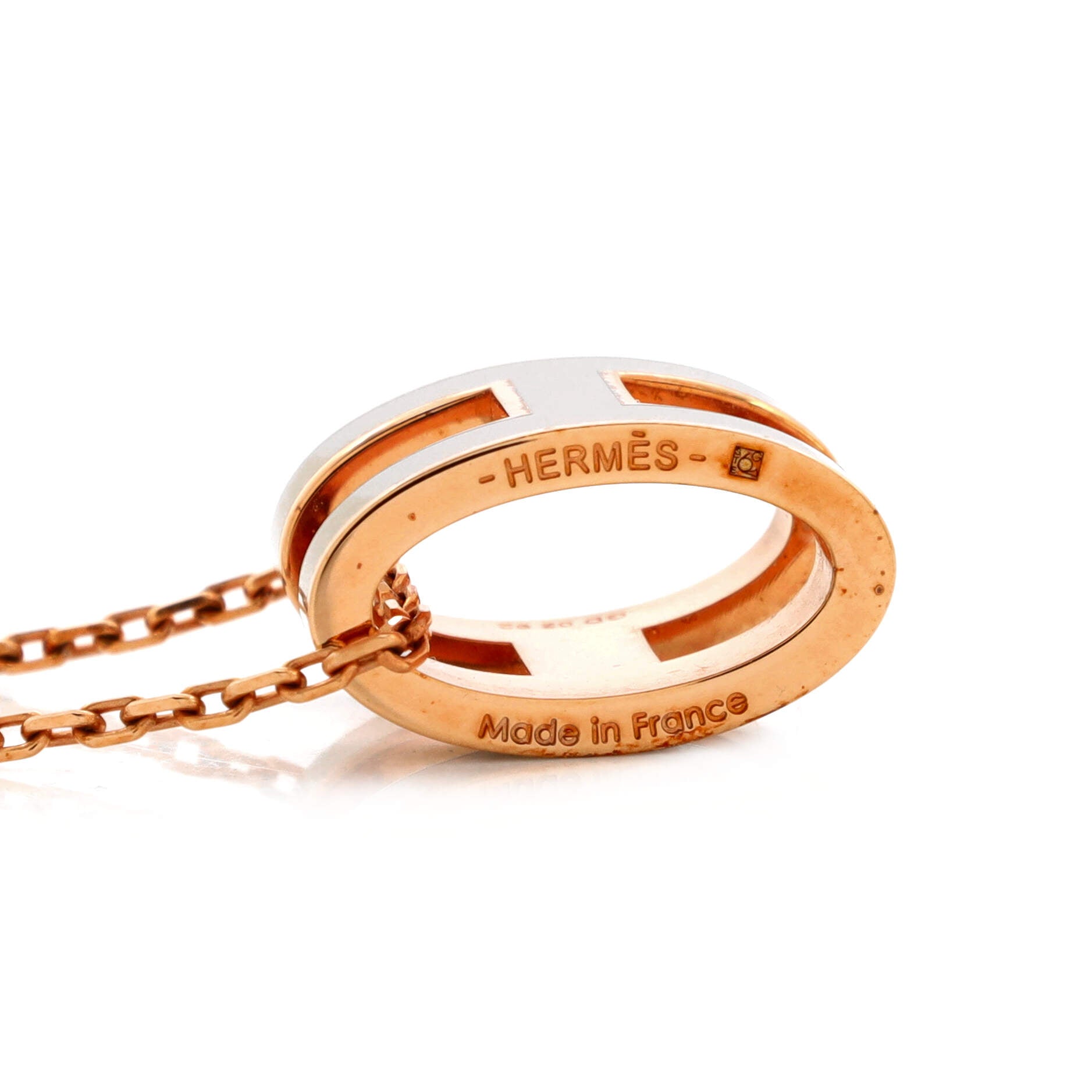 Pop H Pendant Chain Necklace Metal and Enamel