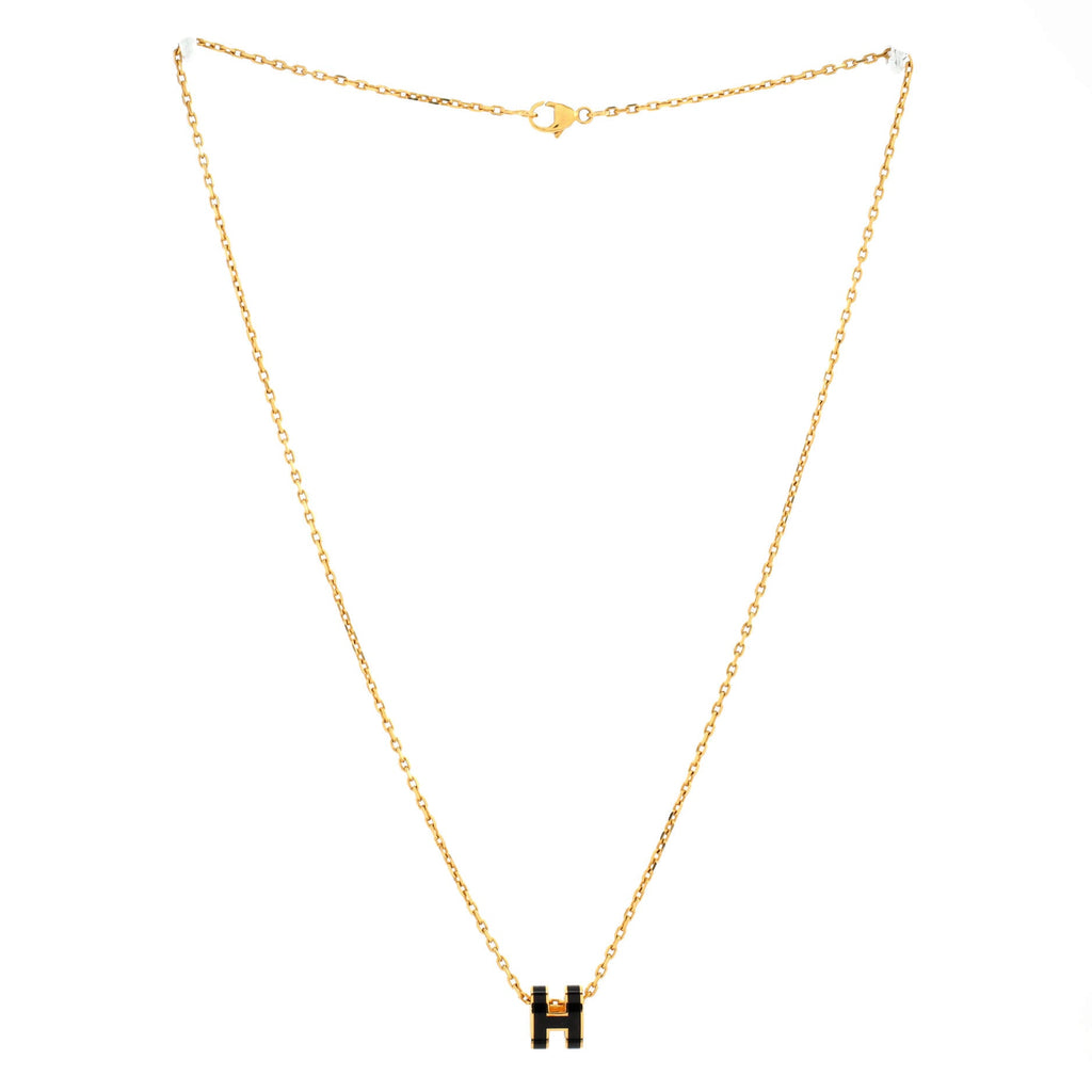 Pop H Pendant Chain Necklace Metal and Enamel Mini