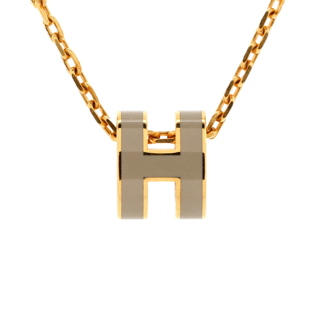 Pop H Pendant Chain Necklace Metal and Enamel Mini