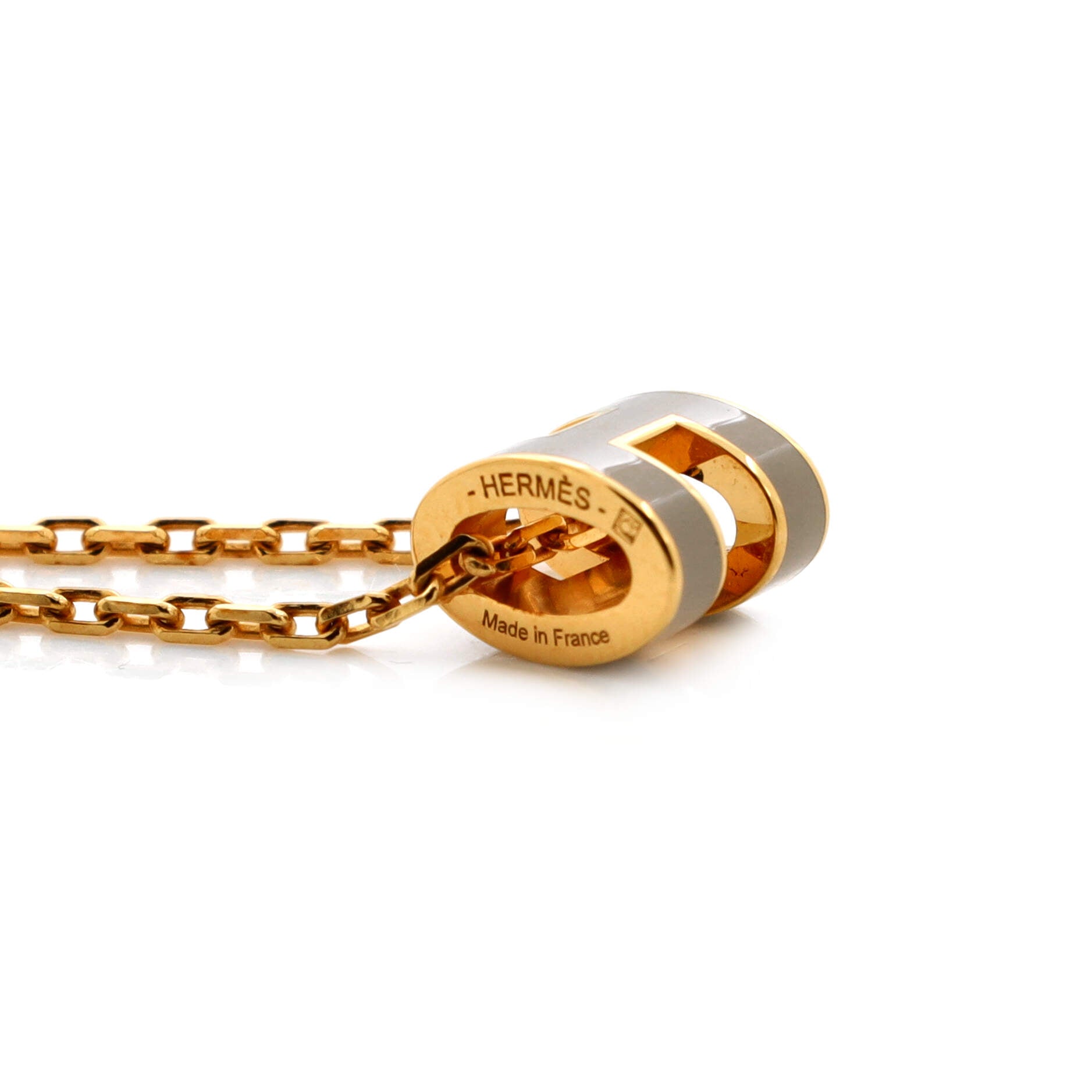 Pop H Pendant Chain Necklace Metal and Enamel Mini