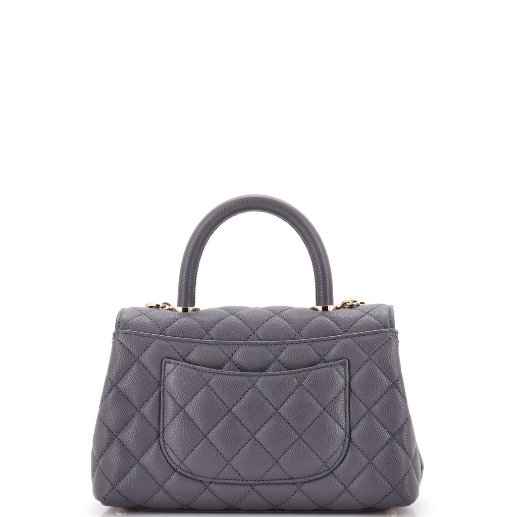 Coco Top Handle Bag Quilted Caviar Mini