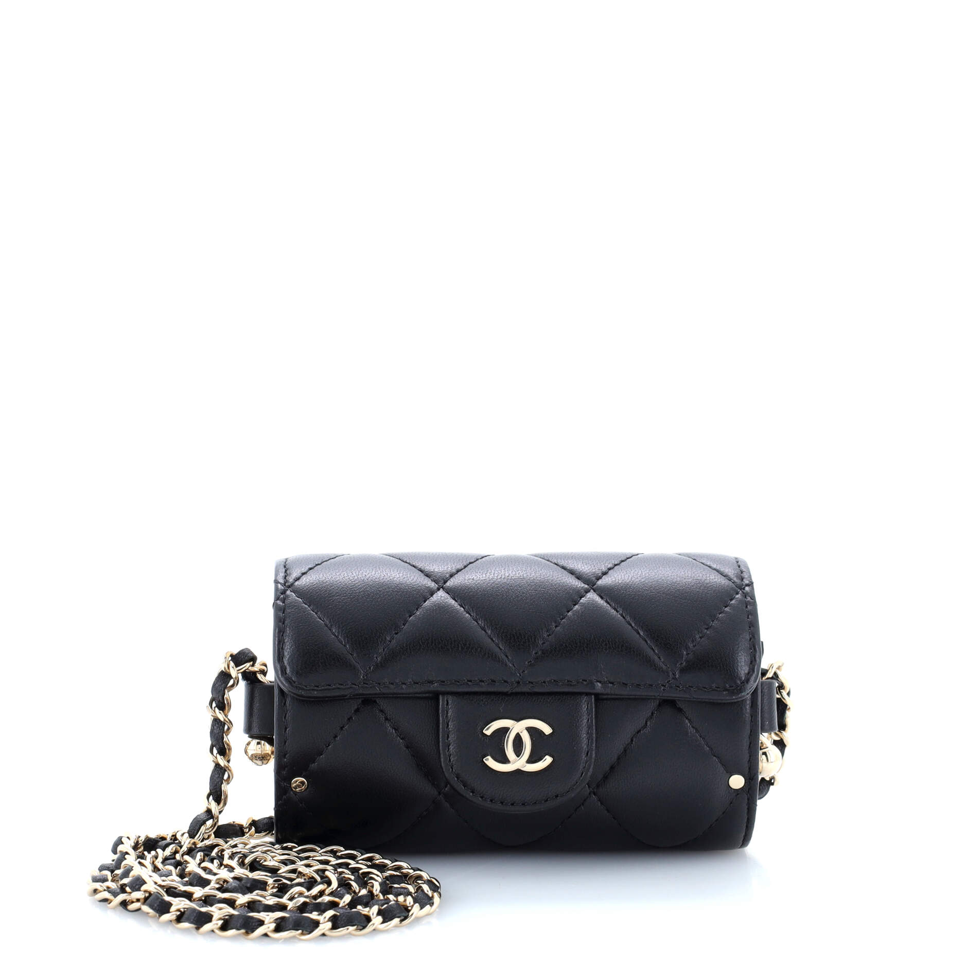 Secret Barrel Chain Bag Quilted Lambskin with Quilted Metal Mini