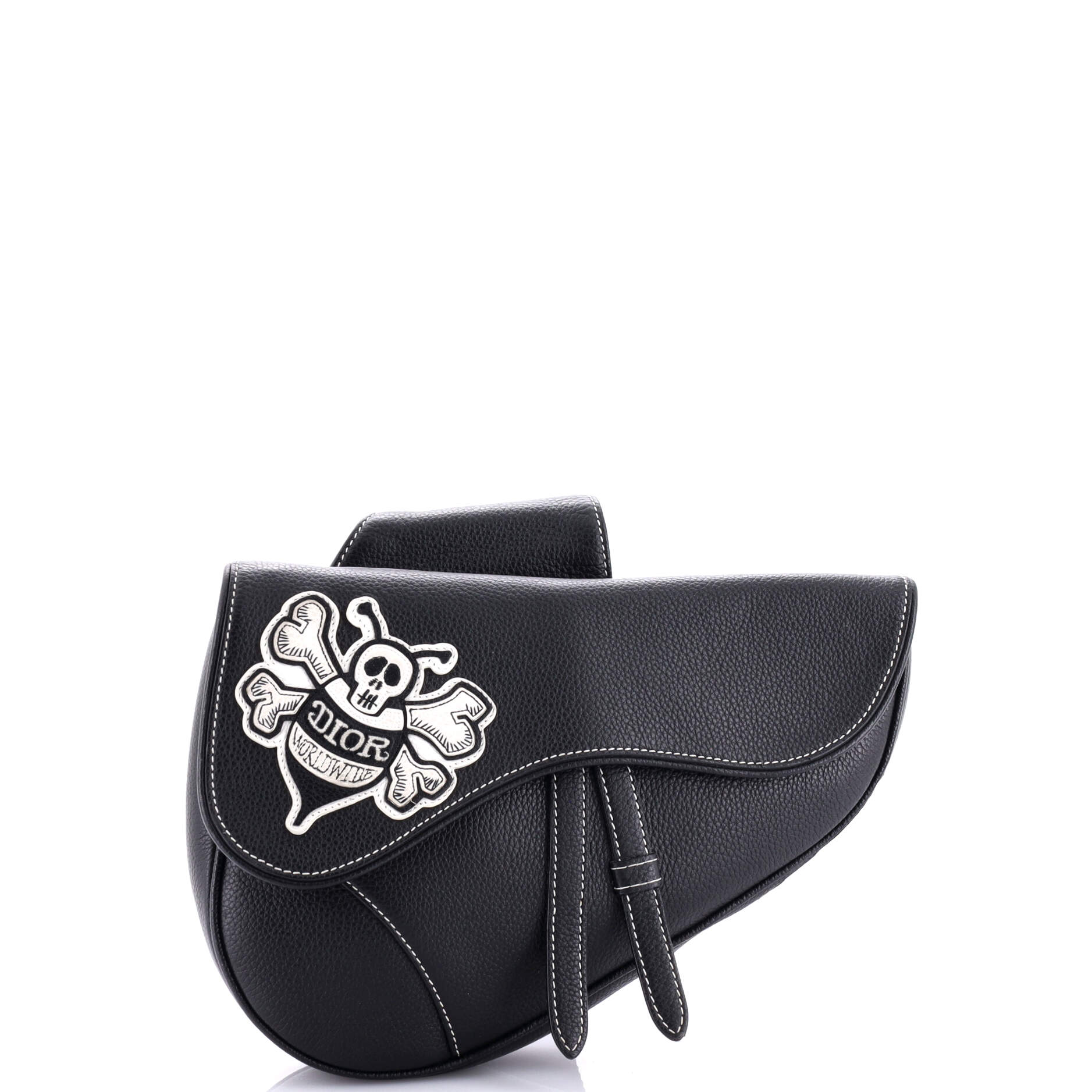 Shawn Stussy Saddle Crossbody Bag Leather with Applique