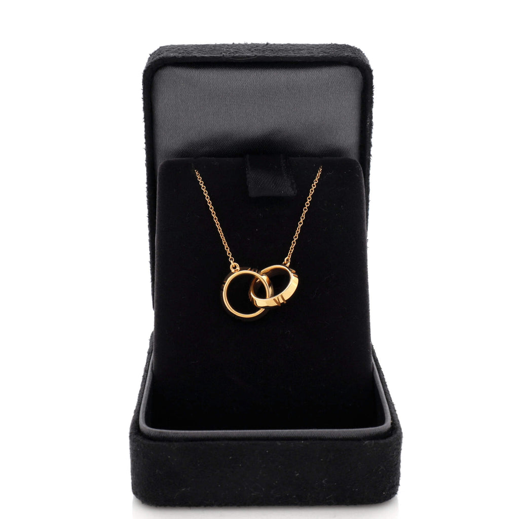 Atlas X Closed Interlocking Pendant Necklace 18K Rose Gold