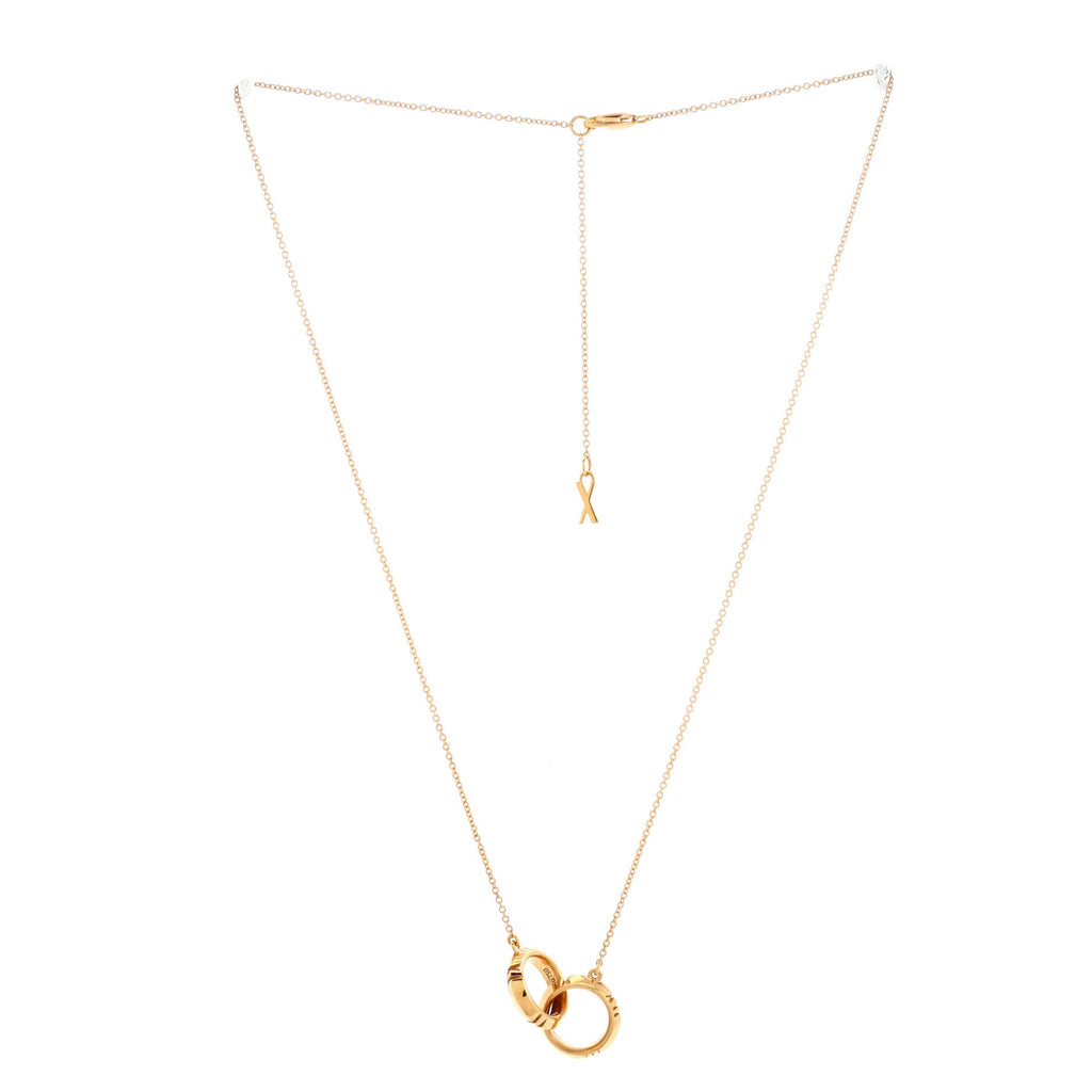 Atlas X Closed Interlocking Pendant Necklace 18K Rose Gold