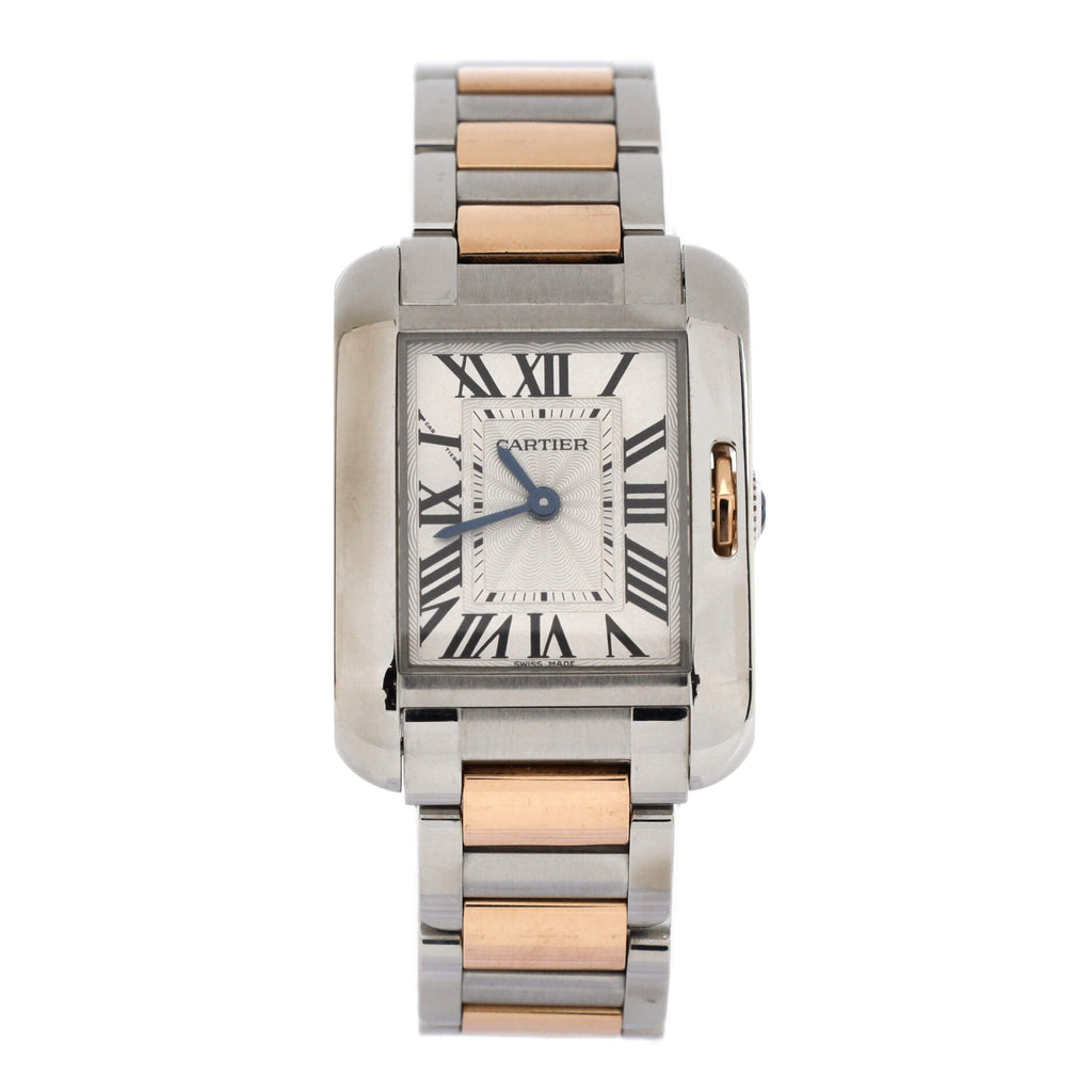 Tank Anglaise Quartz Watch Stainless Steel and Rose Gold 23