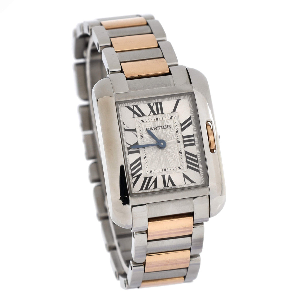 Tank Anglaise Quartz Watch Stainless Steel and Rose Gold 23