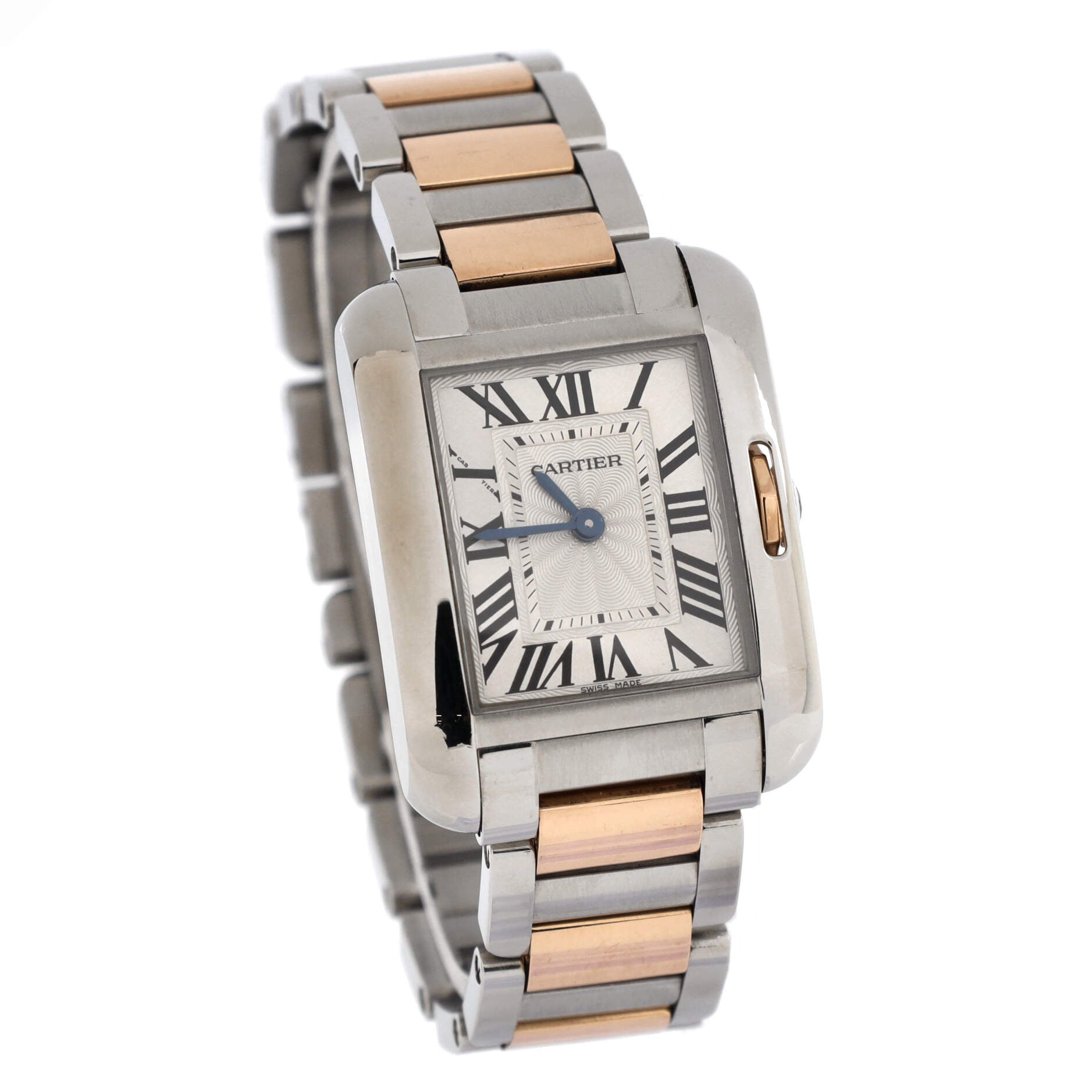 Tank Anglaise Quartz Watch Stainless Steel and Rose Gold 23