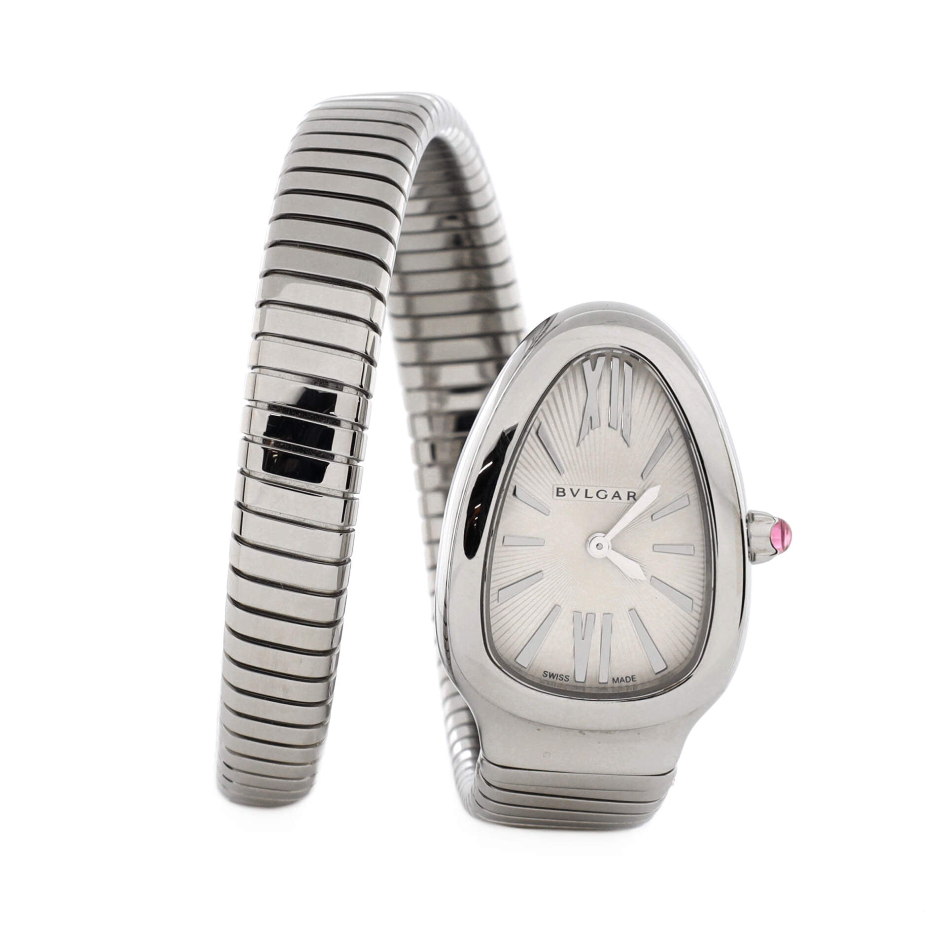 Serpenti Tubogas Single Spiral Quartz Watch Stainless Steel 23