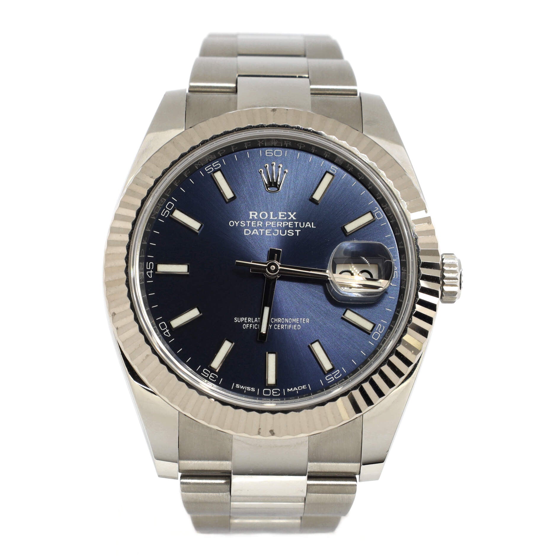 Oyster Perpetual Datejust Automatic Watch Stainless Steel and White Gold 41