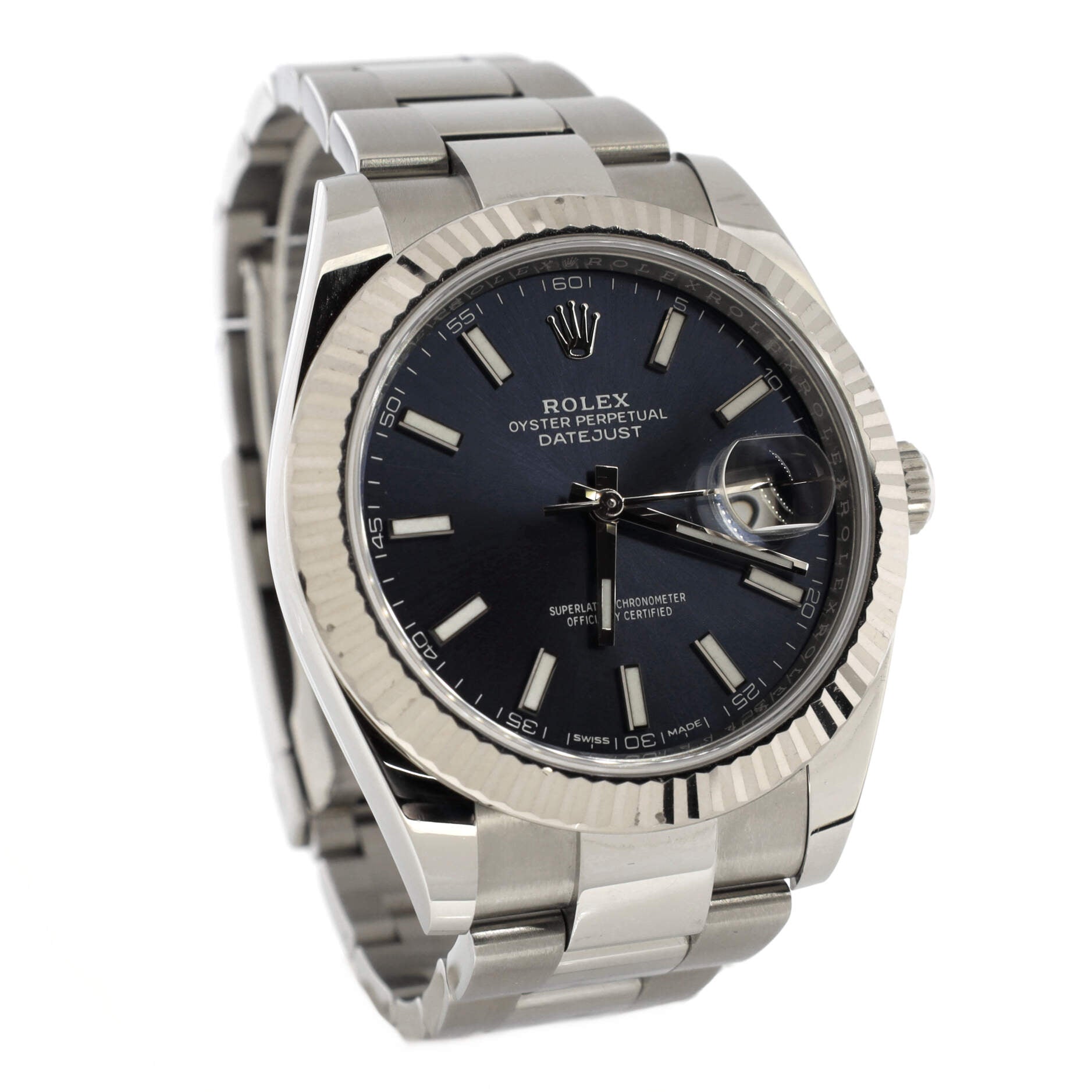 Oyster Perpetual Datejust Automatic Watch Stainless Steel and White Gold 41