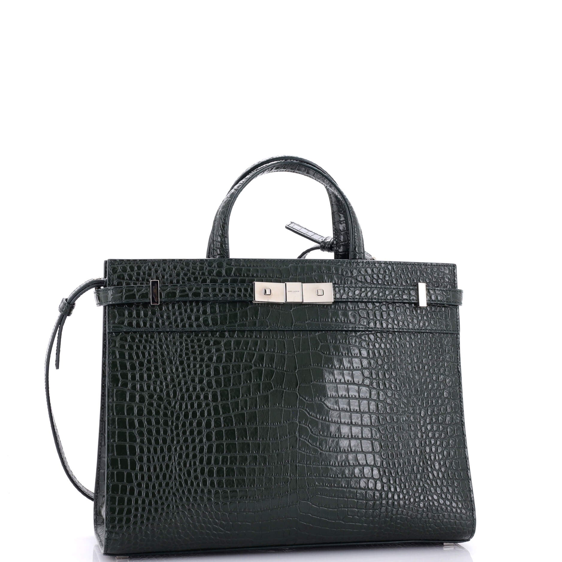 Manhattan Tote Crocodile Embossed Leather Small