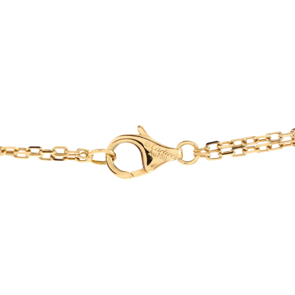 2 Diamonds Love Pendant Necklace 18K Yellow Gold and Diamonds