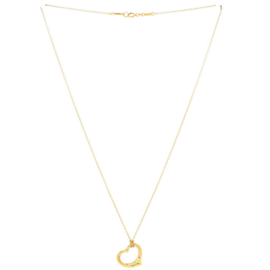 Elsa Peretti Open Heart Pendant Necklace 18K Yellow Gold 16mm