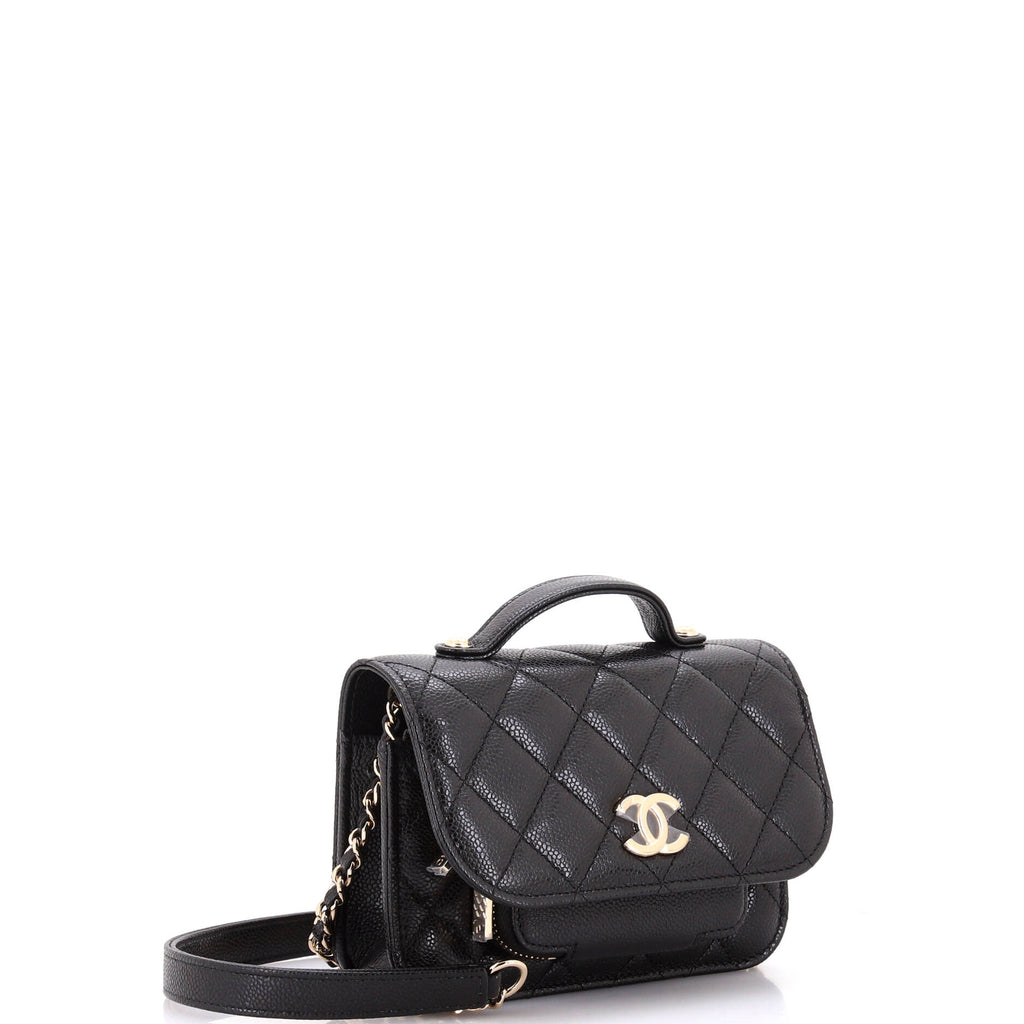 Business Affinity Flap Bag Quilted Caviar Mini