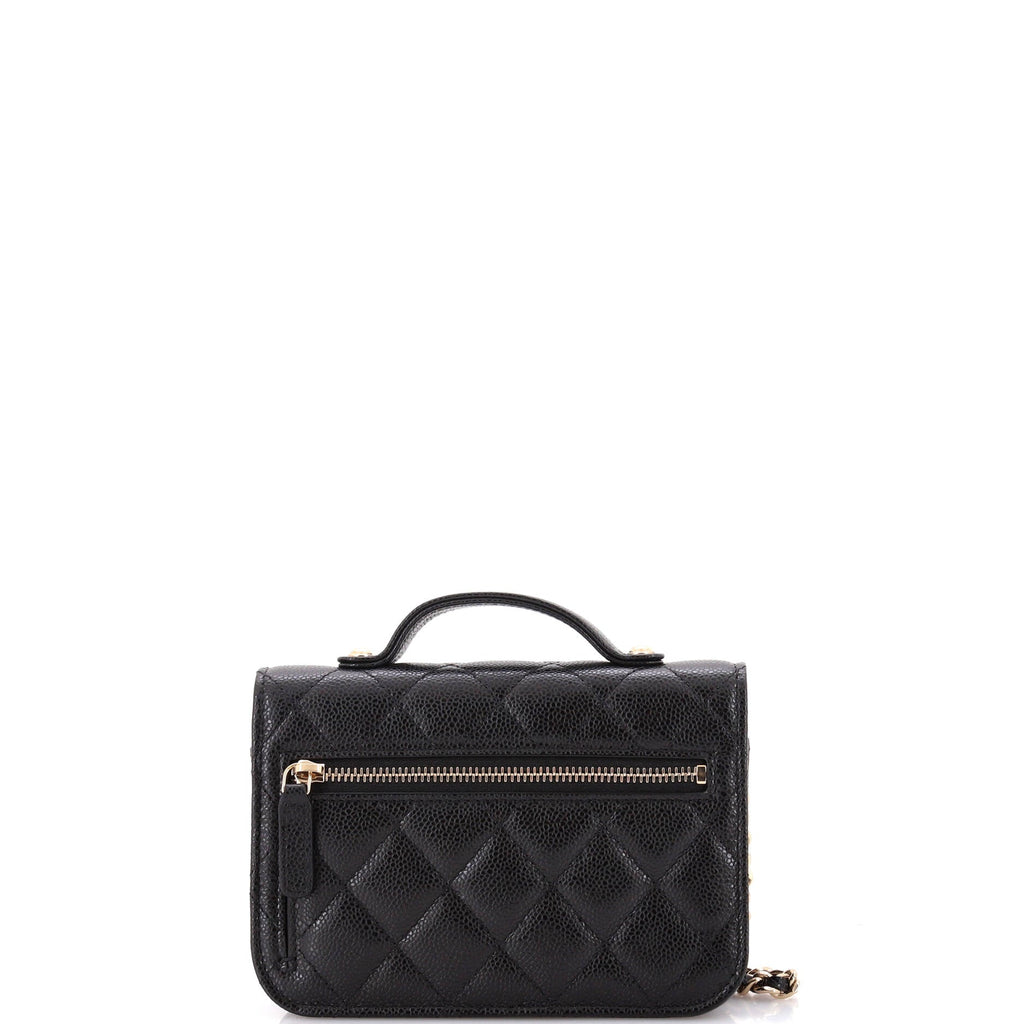 Business Affinity Flap Bag Quilted Caviar Mini