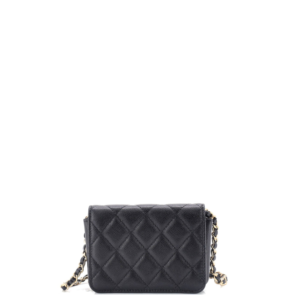 Classic Flap Clutch with Chain Quilted Caviar Small