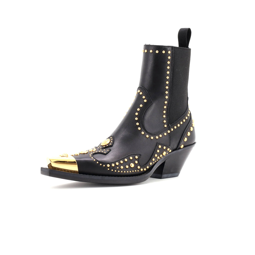 Women's Cowboy Ankle Boots Studded Leather
