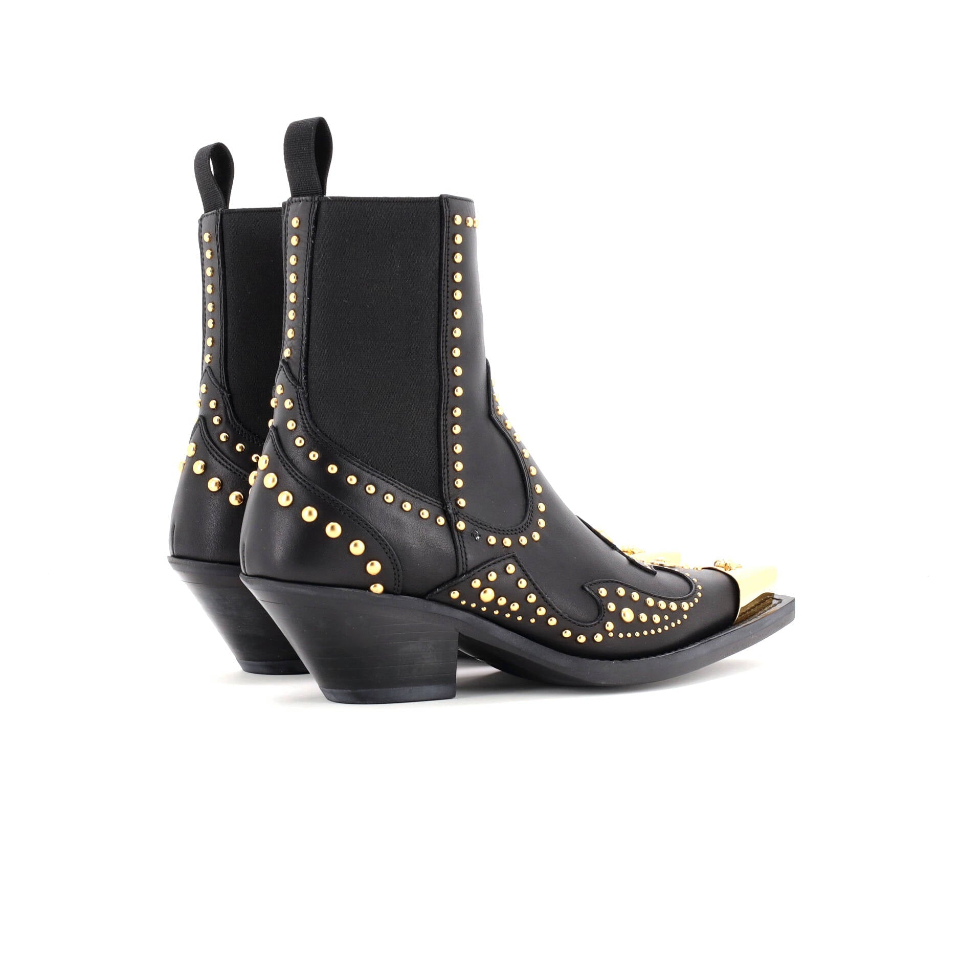 Women's Cowboy Ankle Boots Studded Leather