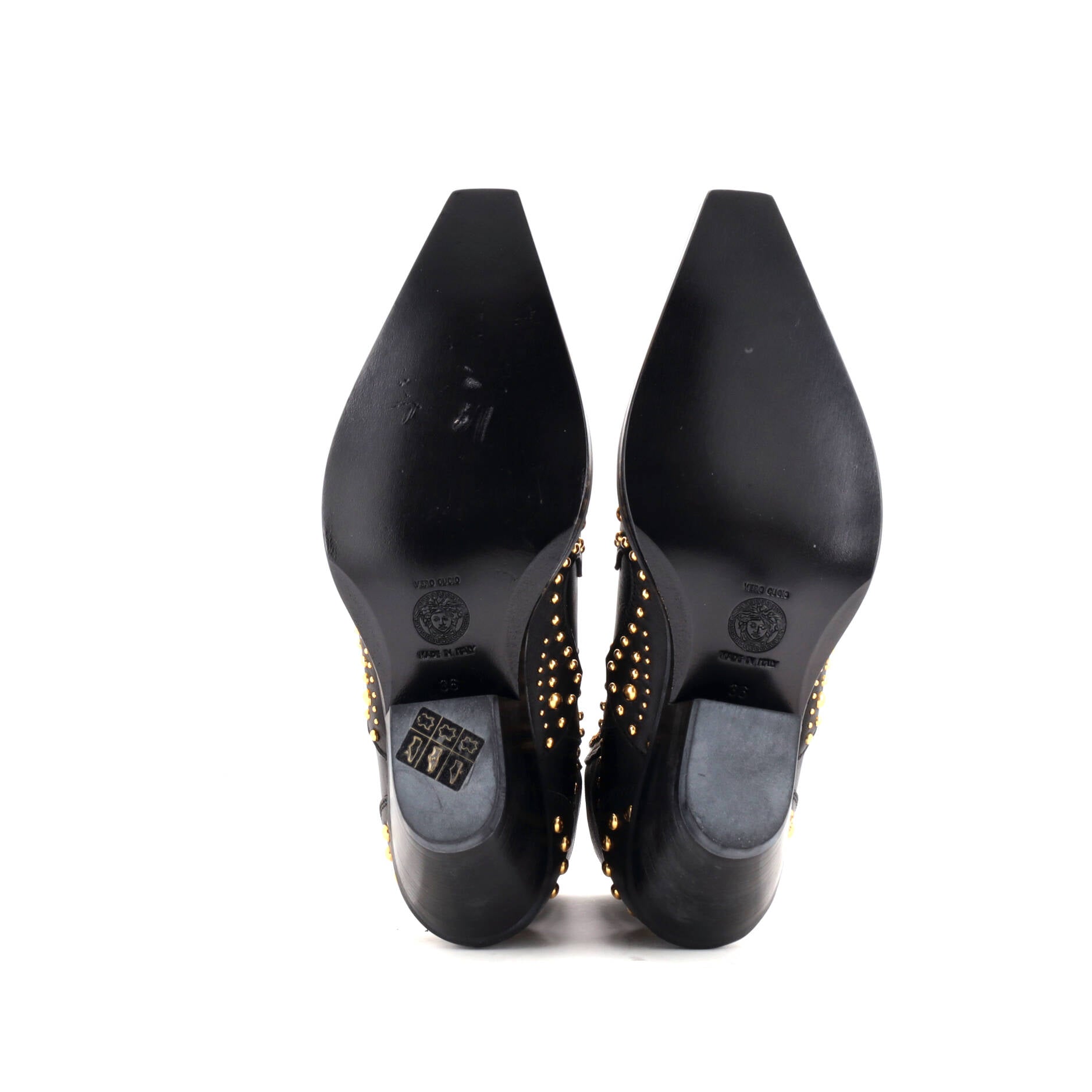 Women's Cowboy Ankle Boots Studded Leather