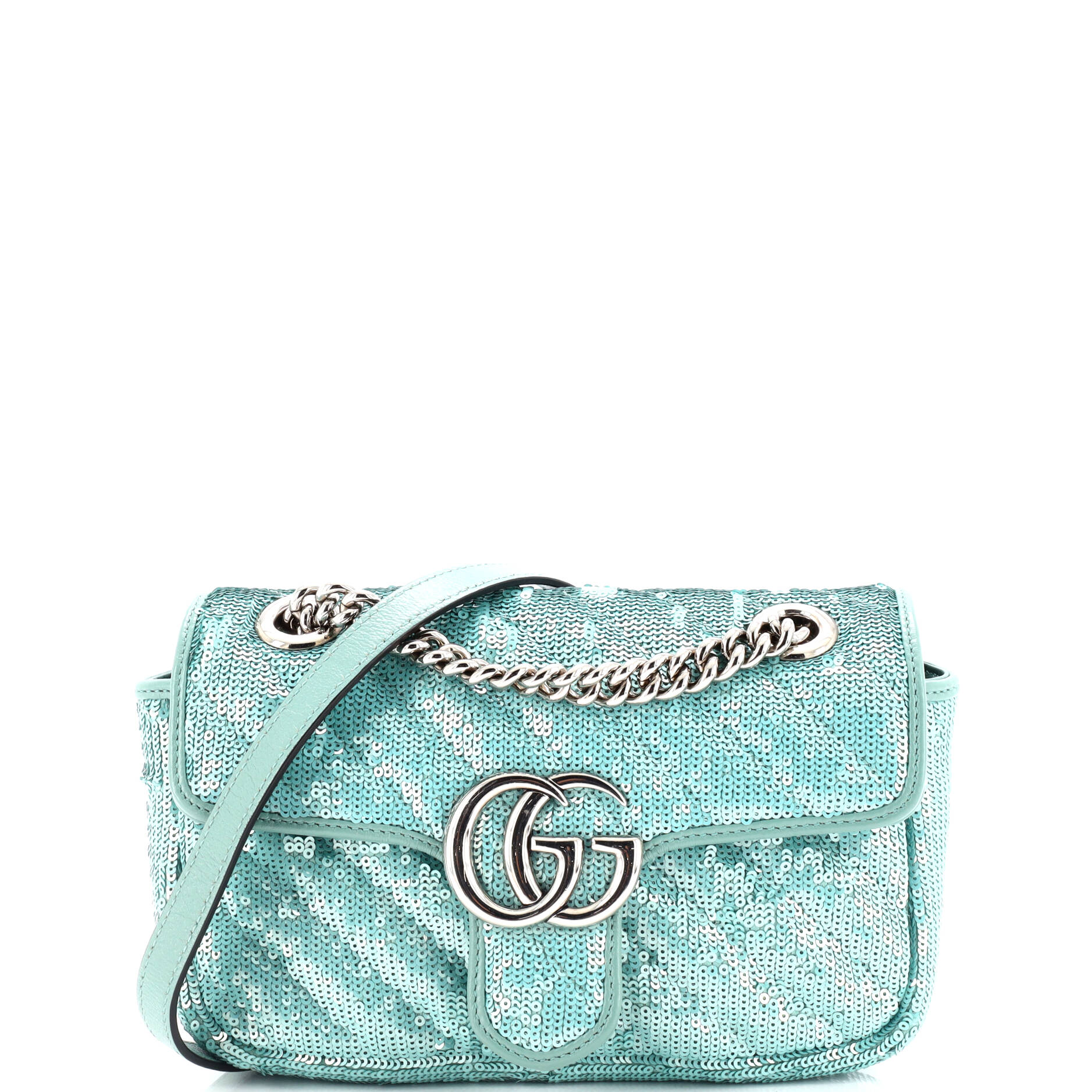 GG Marmont Flap Bag Diagonal Quilted Sequins Mini