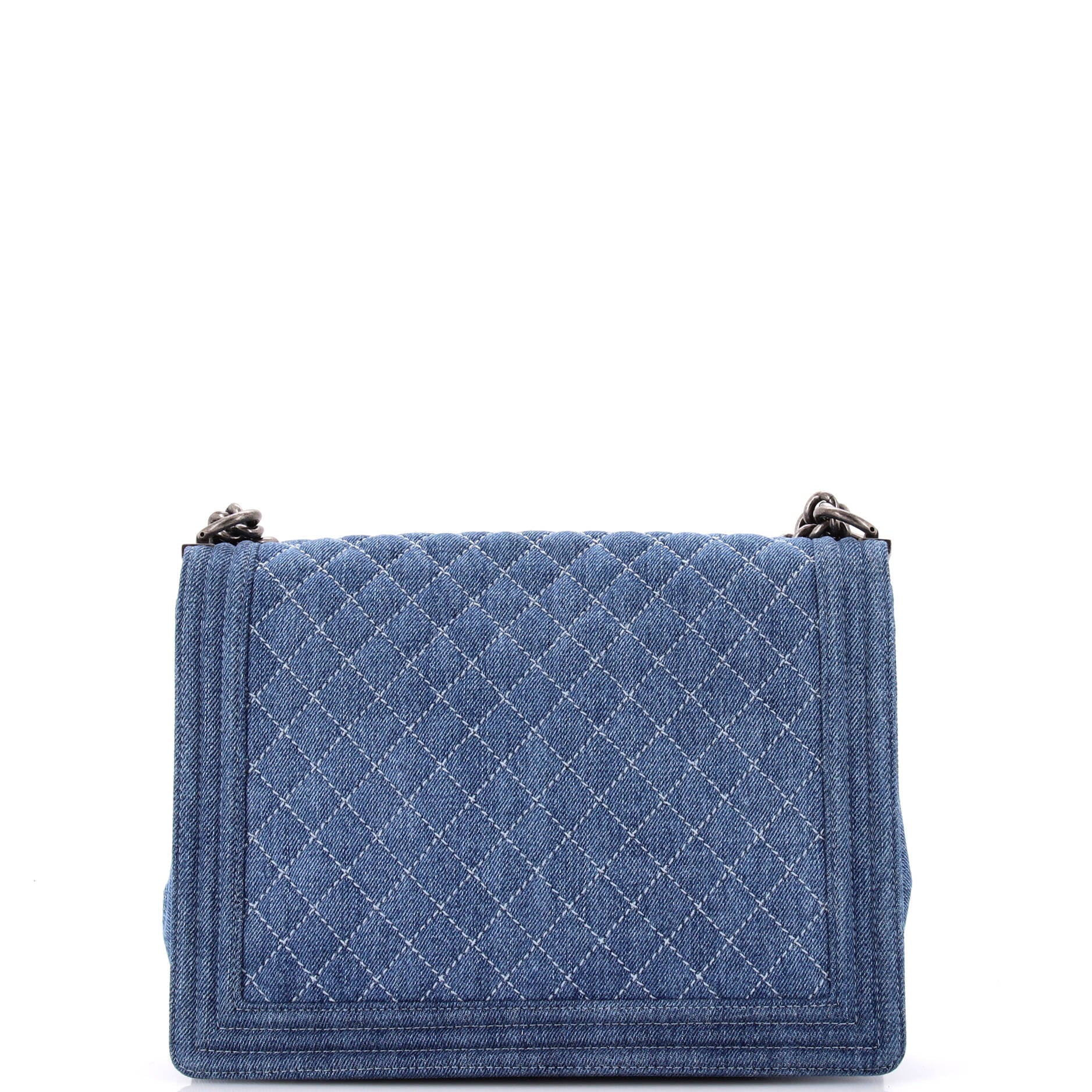 Boy Flap Bag Quilted Denim Large
