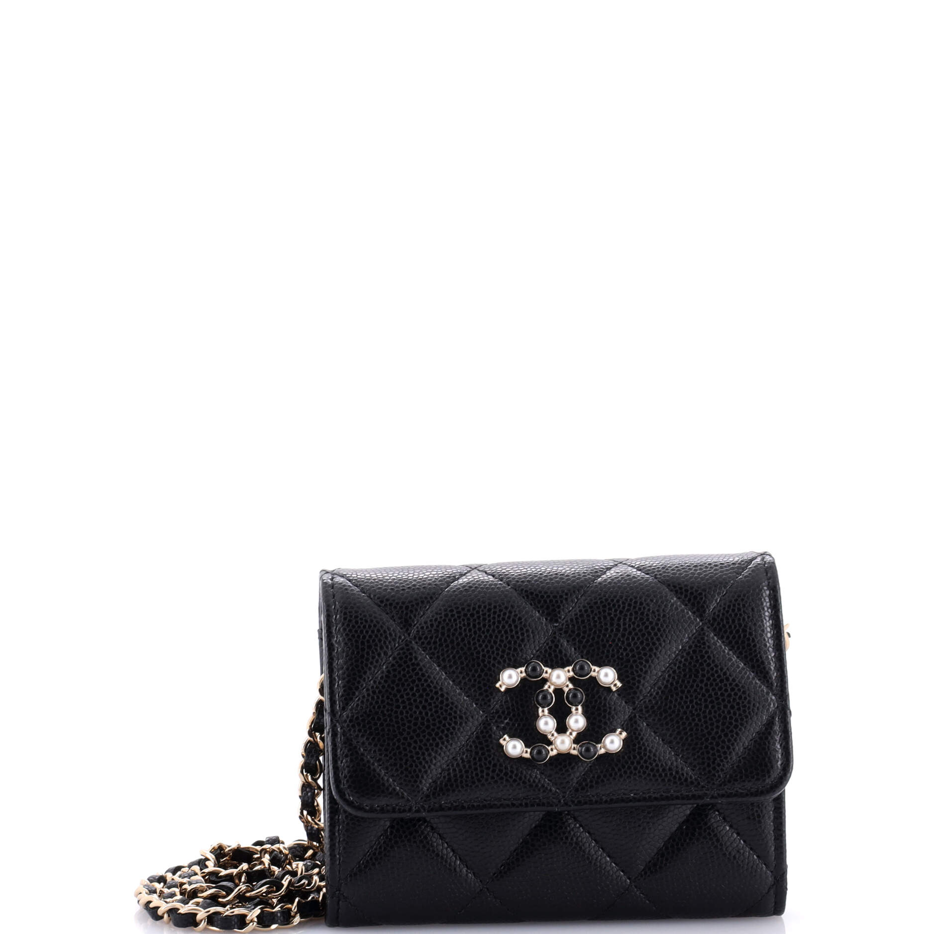 Coco Candy Card Holder on Chain Quilted Caviar