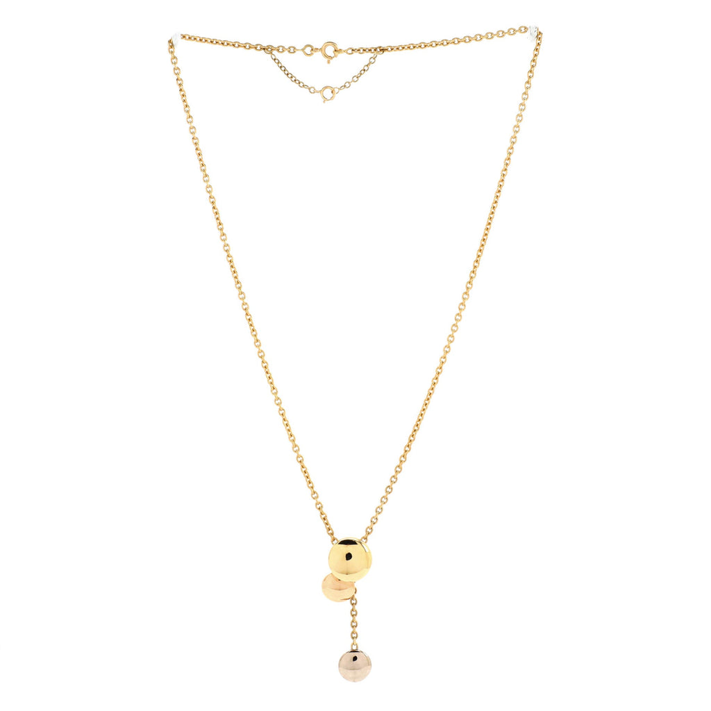 Sweet Trinity Drop Pendant Necklace 18K Tricolor Gold