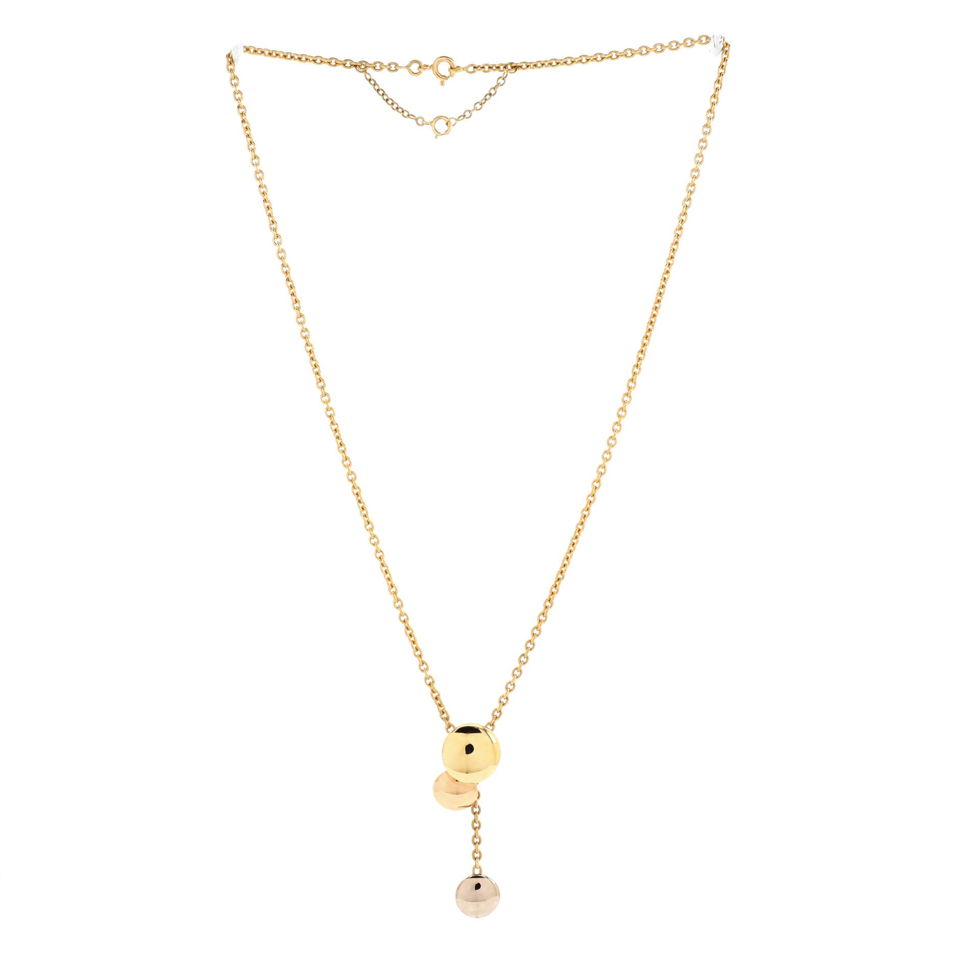 Sweet Trinity Drop Pendant Necklace 18K Tricolor Gold